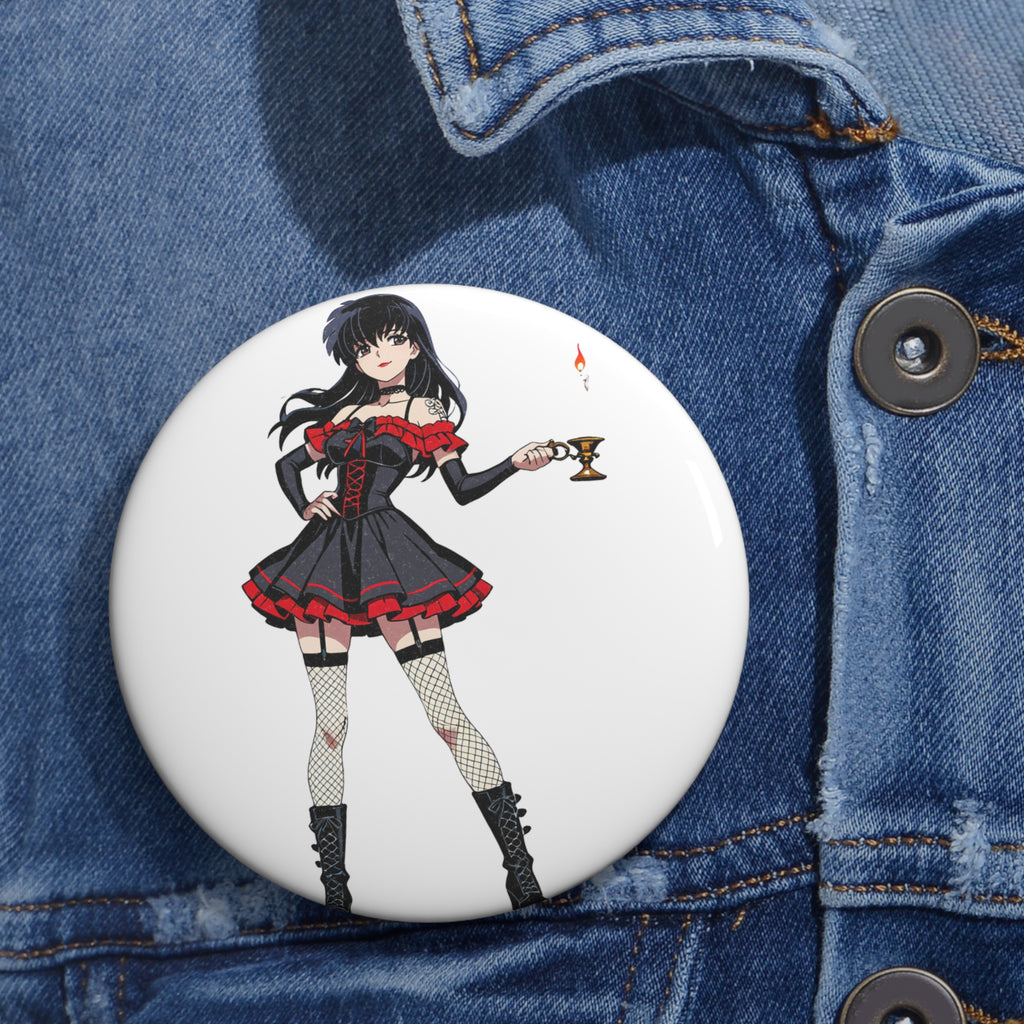 Kagome Inuyasha Gothic Anime Pin Spicy Alt Art | Dark Fan Art Badge