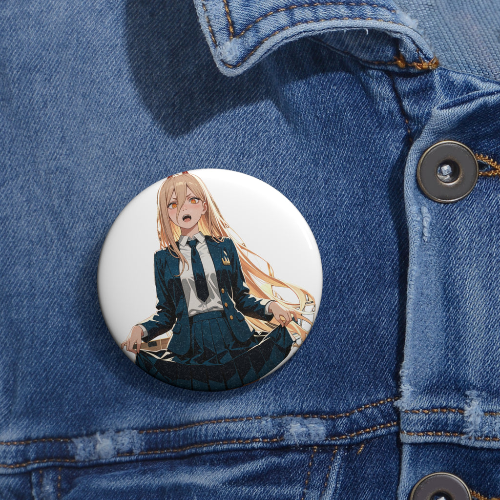 Power Chainsaw Man Flight Attendant Anime Pin Button — Bunny Girls Pt. 7