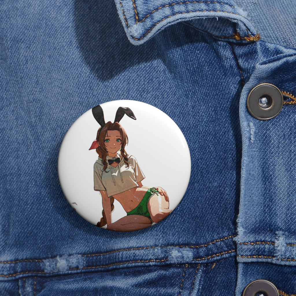 Aerith Final Fantasy VII Anime Pin Button | Bunny Girls Pt. 8
