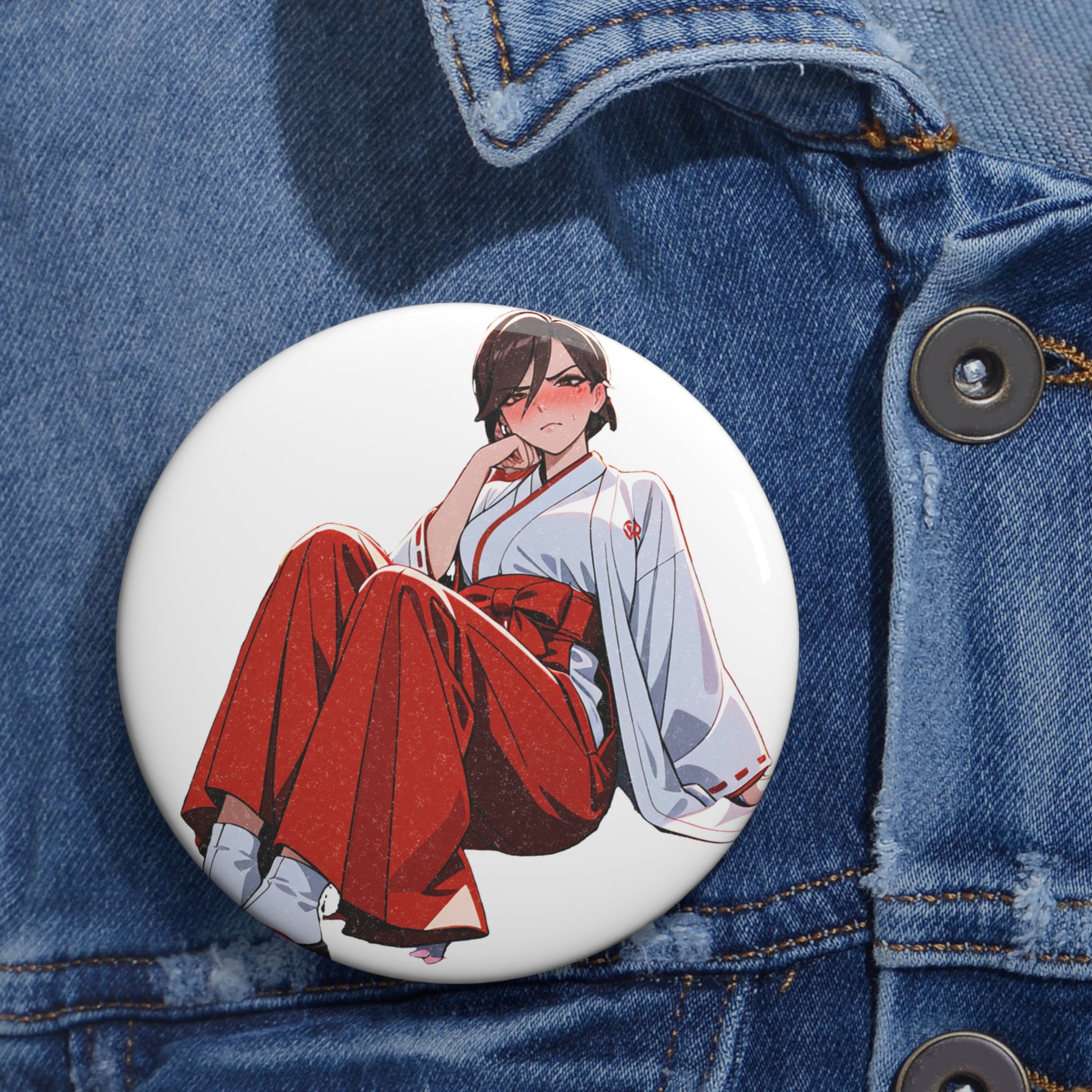Domina Overwatch Miko Anime Pin Button — Spring Shrine — The Spicy Den Pt. 4