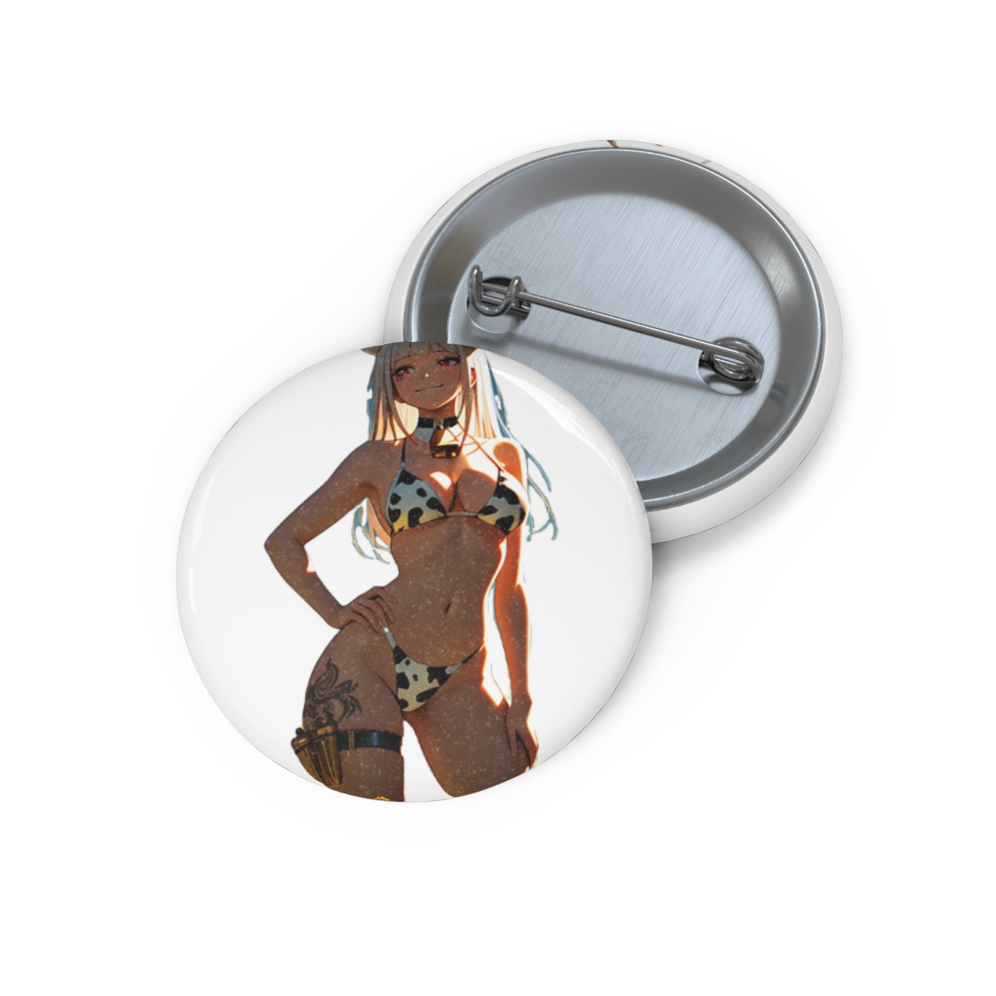 Blanc NIKKE Spicy Cow-Print Anime Pin Button Pinup Badge — Cow Girls Pt. 2