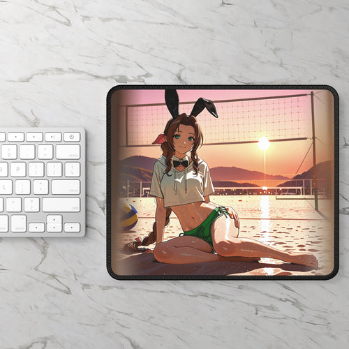 Aerith Final Fantasy VII Bunny Girl Anime Mouse Pad Beach — Bunny Girls Pt. 8