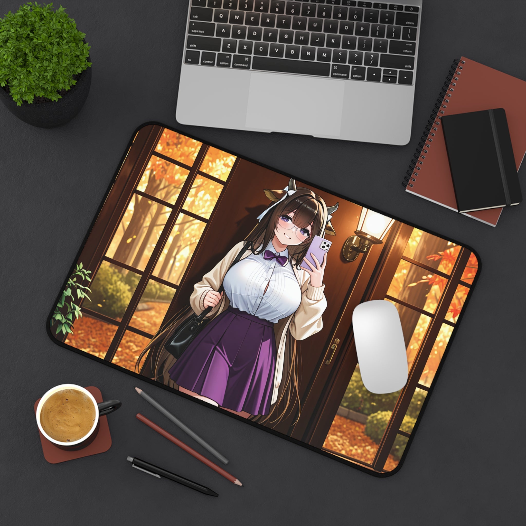Kashino Azur Lane Anime Desk Mat Soft Cute Librarian Bookstore Art