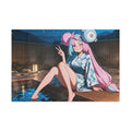 Iono Anime Wall Flag Moonlit Onsen Scene — Onsen Pt. 2