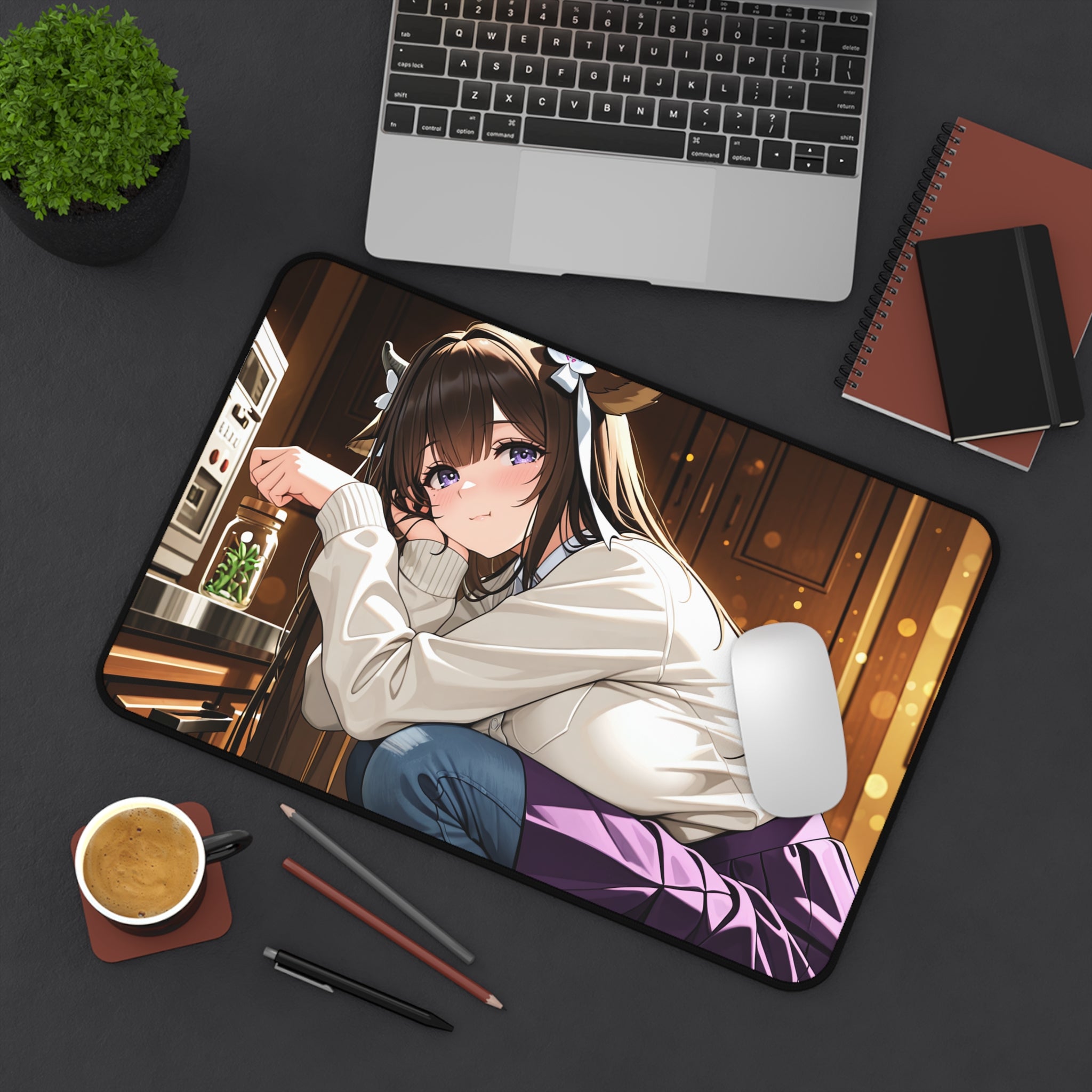 Kashino Azur Lane Anime Desk Mat Soft Cute Varsity Jacket Spring Art