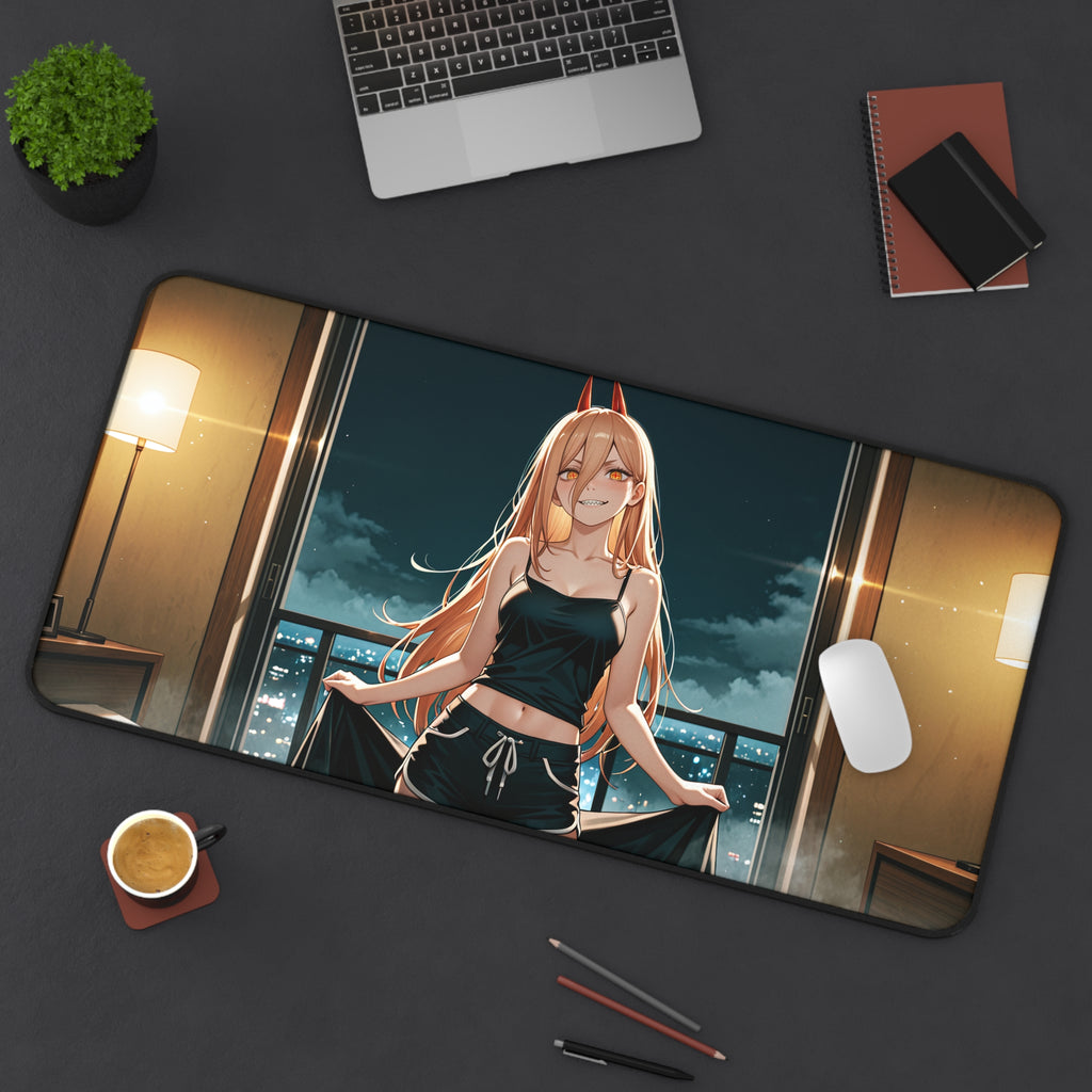 Power Chainsaw Man Anime Desk Mat Spicy | Pinup Fan Art Mouse Pad XL