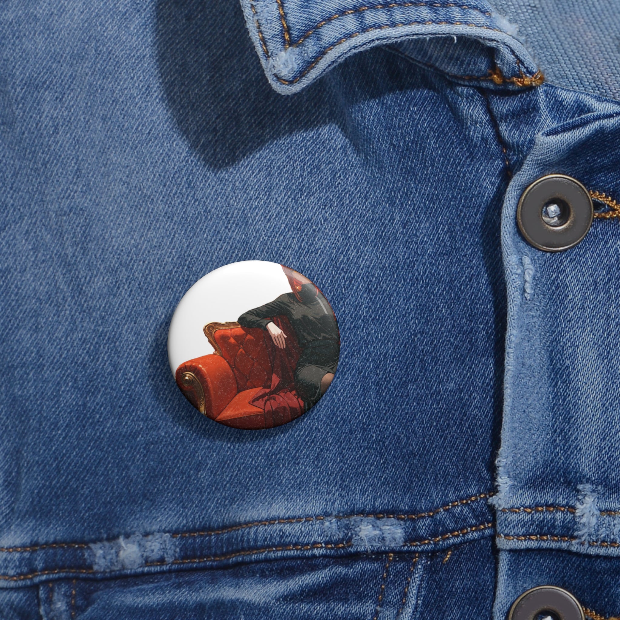 Makima Chainsaw Man Anime Pin Button Boudoir Pinup Fan Art Badge Boudoir Pt. 1