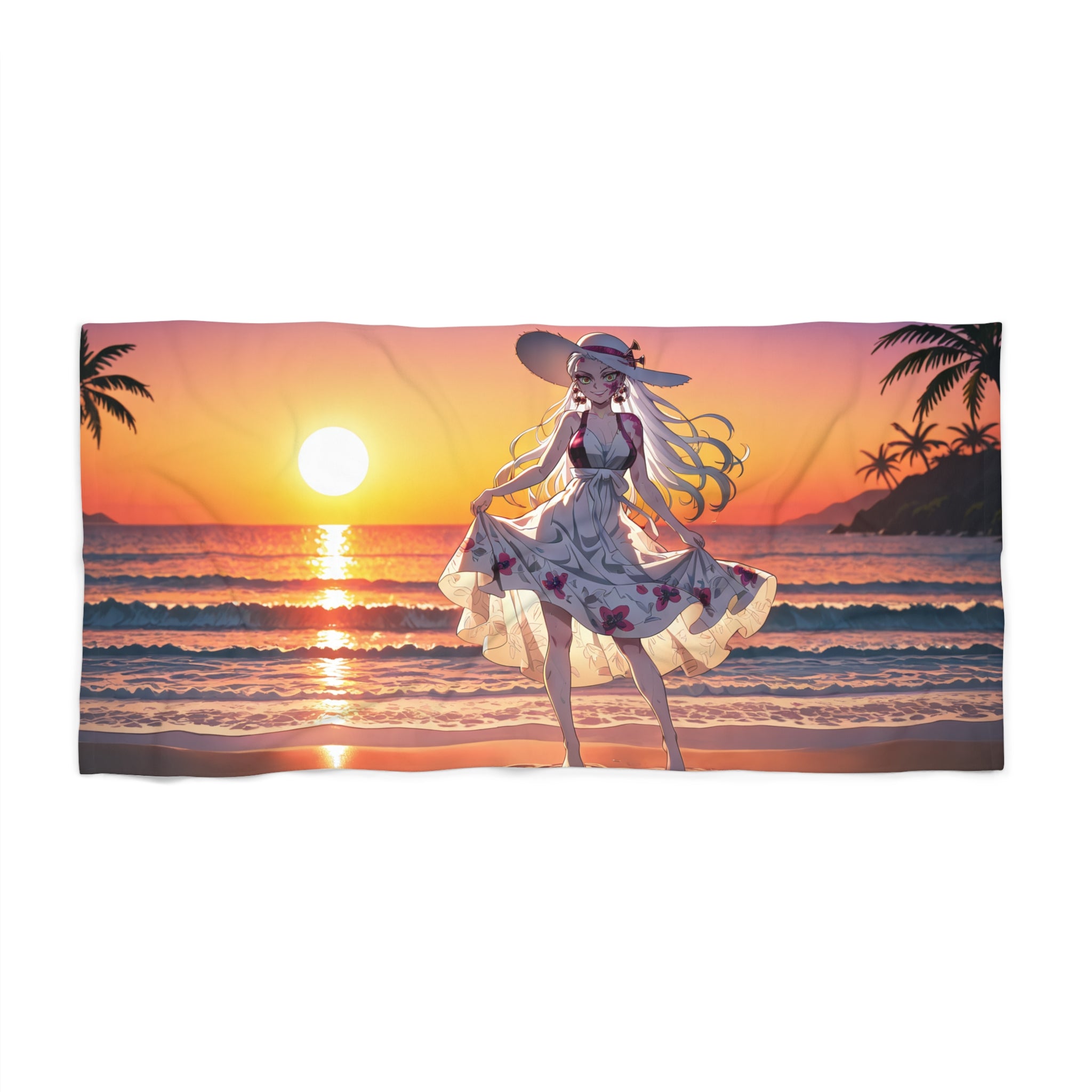 Daki Demon Slayer Anime Beach Towel Sunset Pinup | Beach Babes Pt. 2