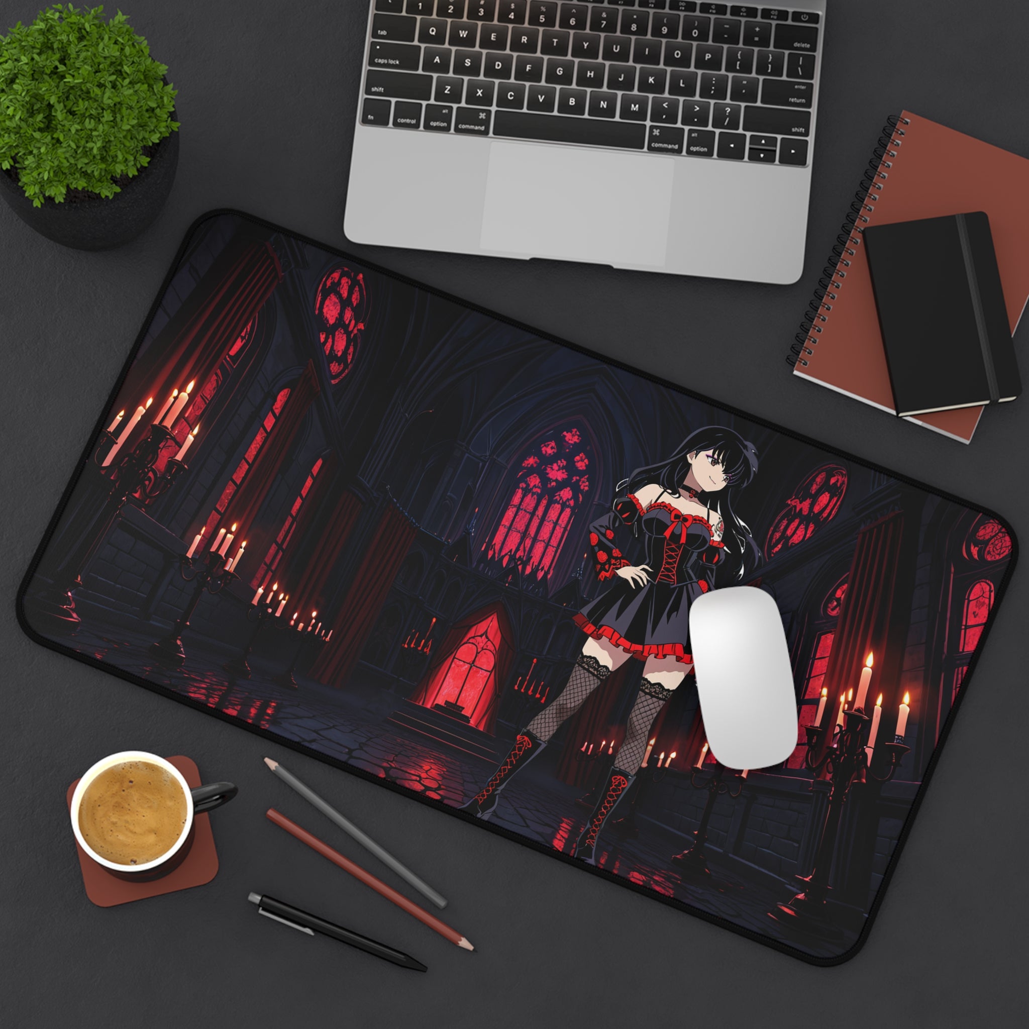 Kagome Inuyasha Gothic Anime Desk Mat | Dark Aesthetic XL Mouse Pad