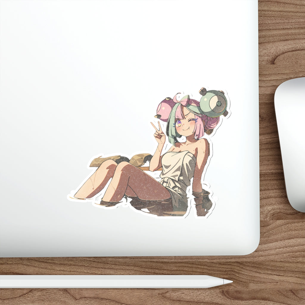 Iono Anime Pinup Die Cut Vinyl Sticker Onsen — Onsen Pt. 2 (Spicy)
