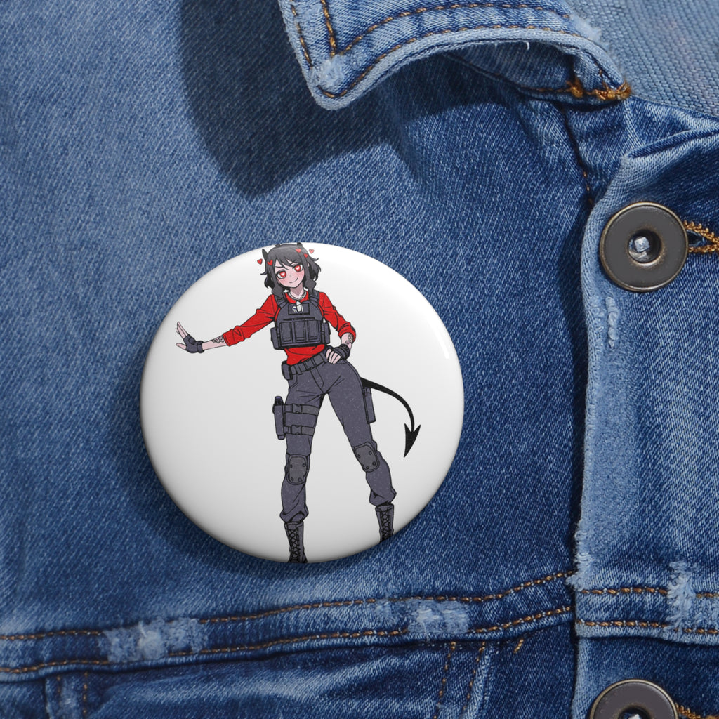 Modeus Helltaker Anime Pin Button | Tactical Pinup Fan Art Badge