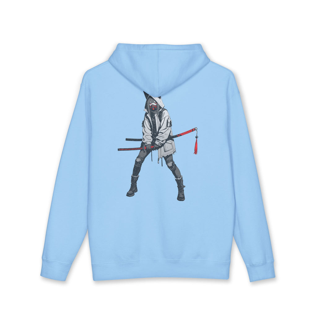 Anime Streetwear Hoodie Kitsune Ronin Back Graphic Pullover