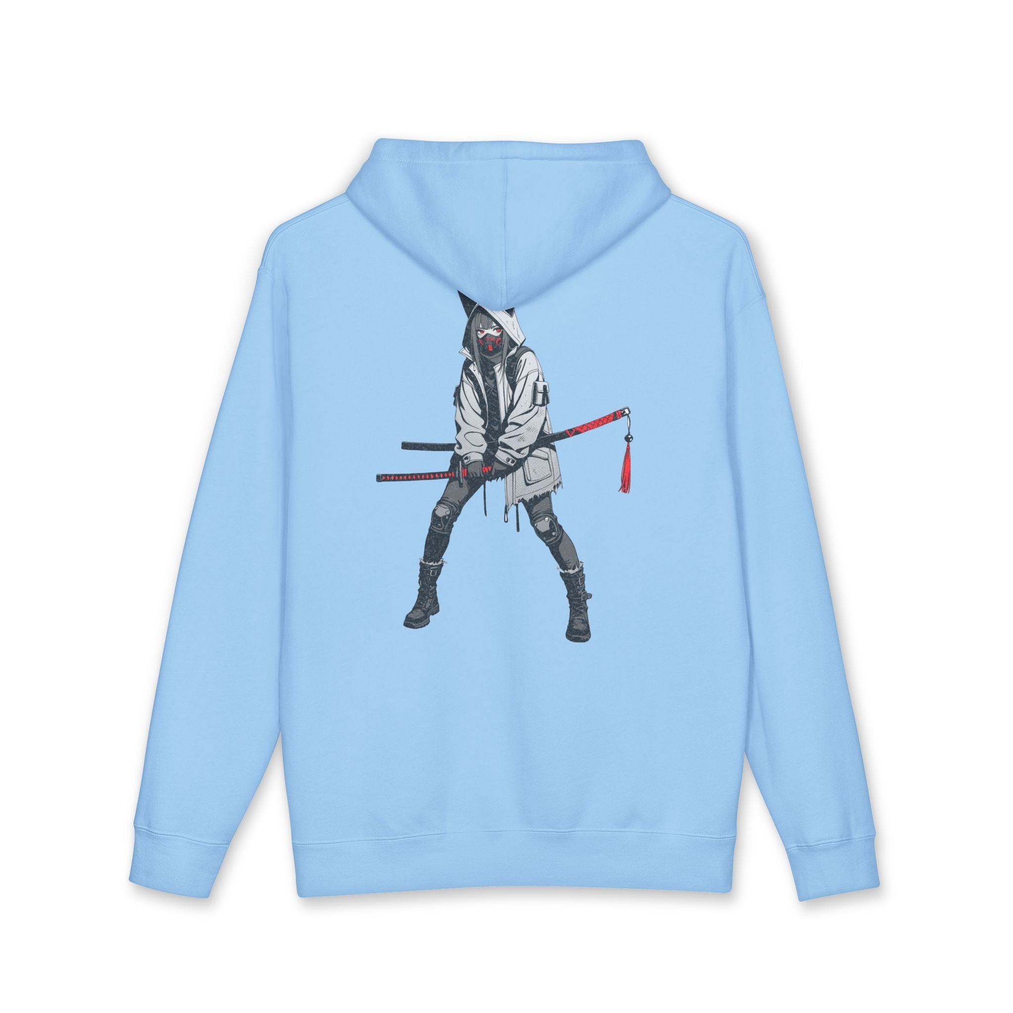 Anime Streetwear Hoodie Kitsune Ronin Back Graphic Pullover