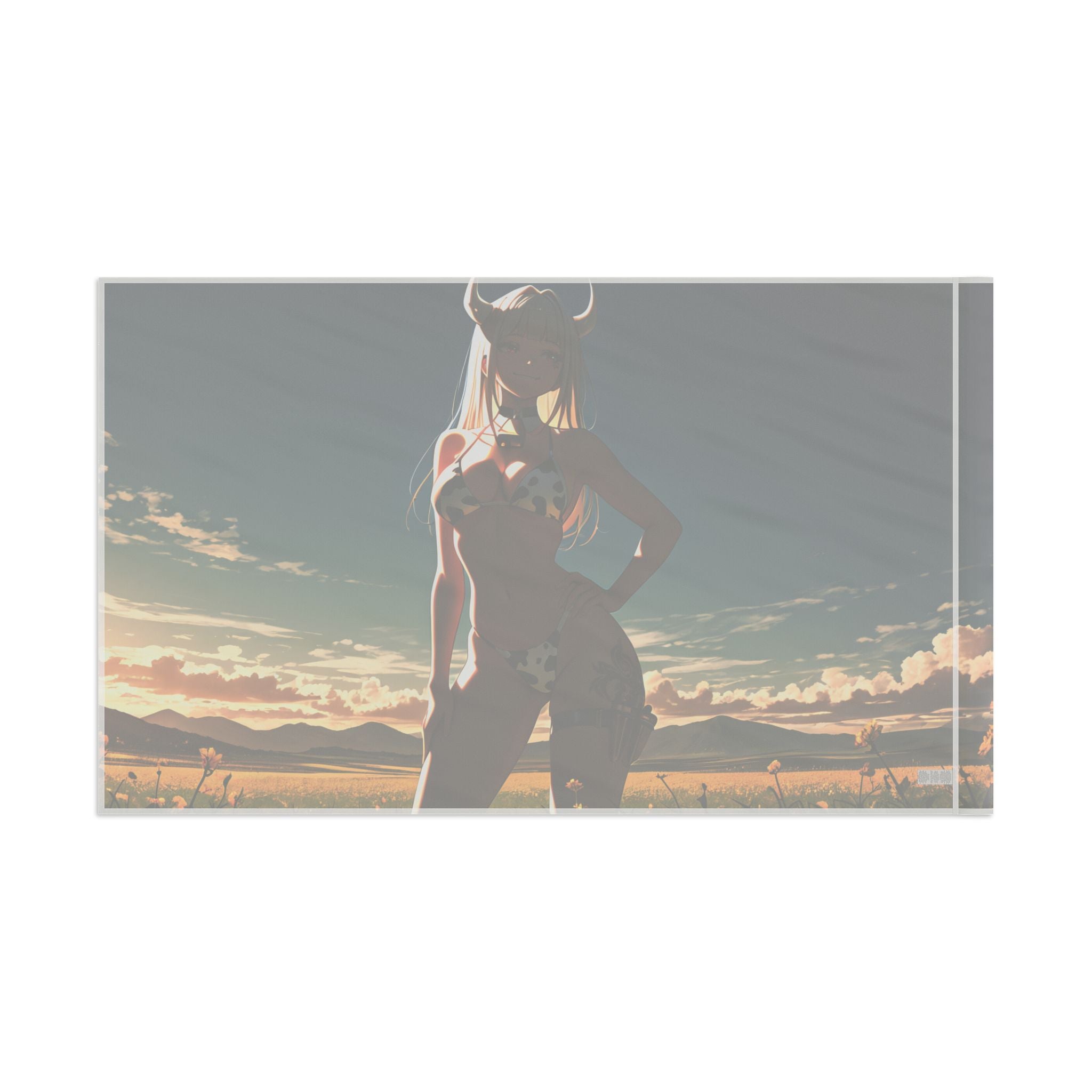 Blanc NIKKE Spicy Wall Flag Cow-Print Pinup Banner — Cow Girls Pt. 2 (Spicy)