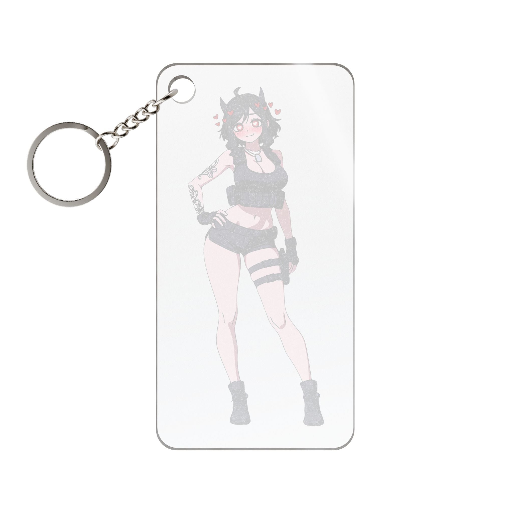 Modeus Helltaker Spicy Anime Keychain Charm | Tactical Pinup Fan Art