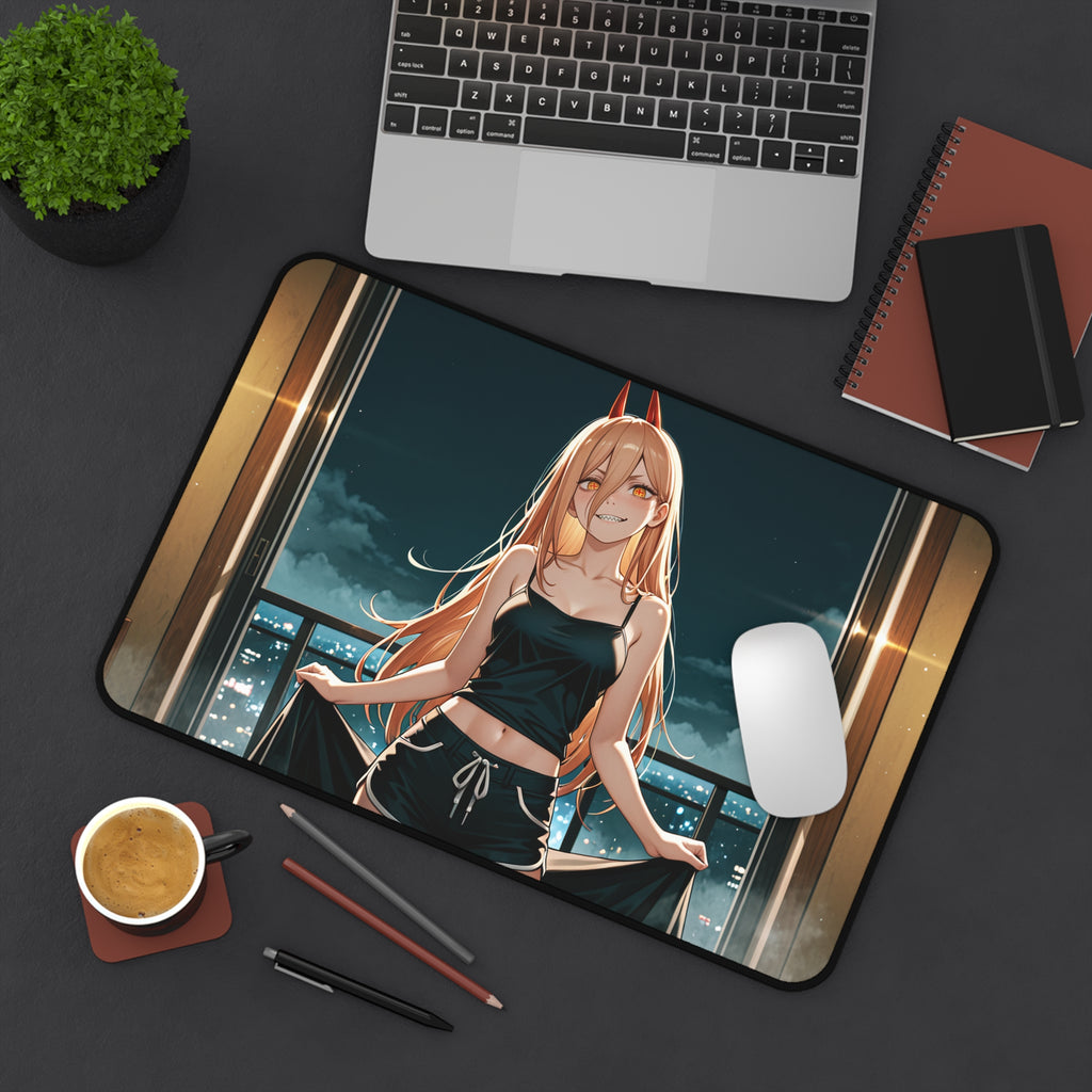 Power Chainsaw Man Anime Desk Mat Spicy | Pinup Fan Art Mouse Pad XL