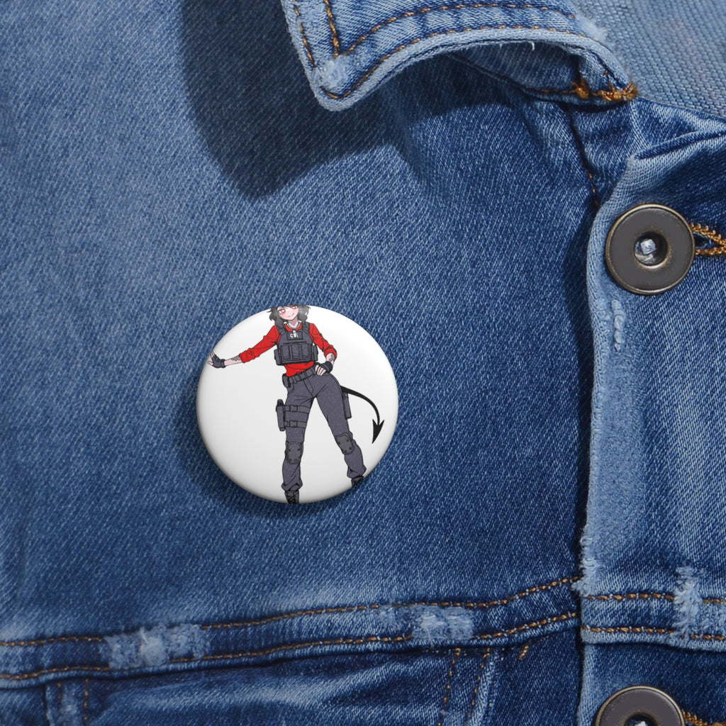 Modeus Helltaker Anime Pin Button | Tactical Pinup Fan Art Badge