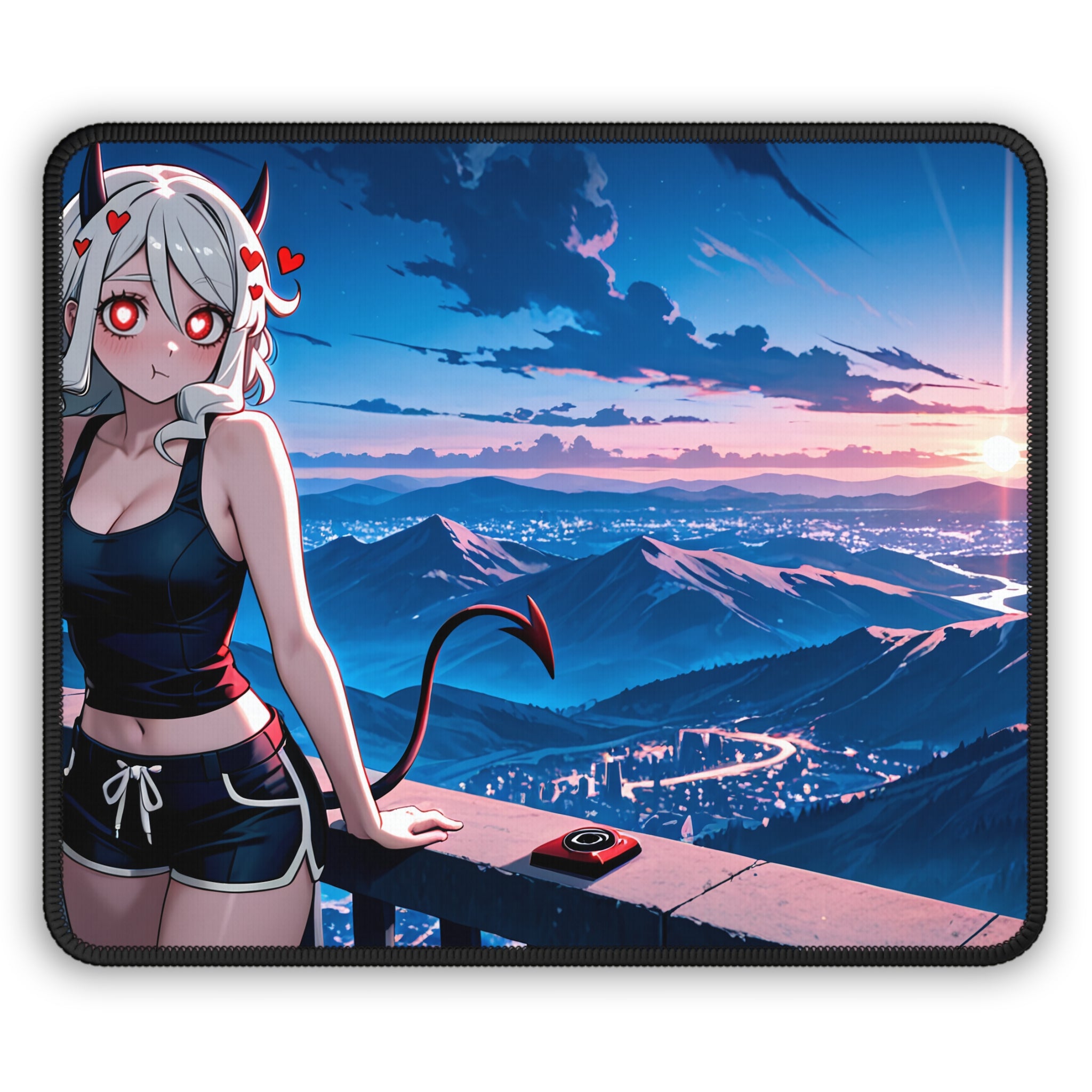 Modeus Helltaker Anime Mouse Pad | Pinup Fan Art Moonlit Spicy