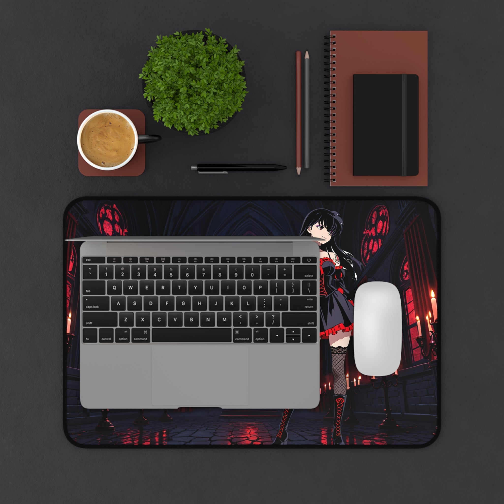 Kagome Inuyasha Gothic Anime Desk Mat | Dark Aesthetic XL Mouse Pad
