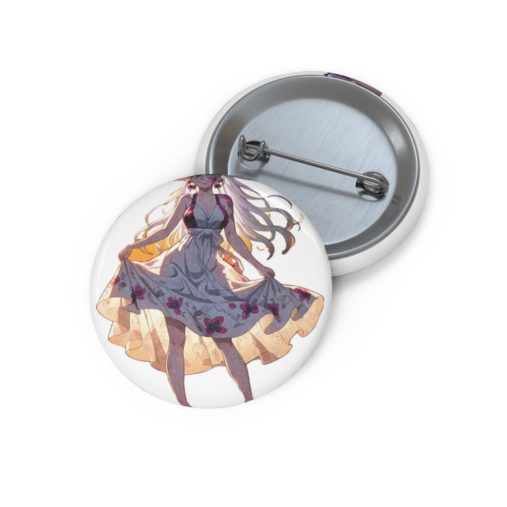 Daki Demon Slayer Anime Pin Button Beach Sunset Fan Art — Beach Babes Pt. 2