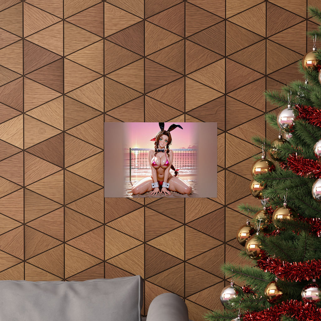 Aerith FF7 Spicy Anime Wall Art Poster Beach Bunny — Bunny Girls Pt. 8 (Spicy)