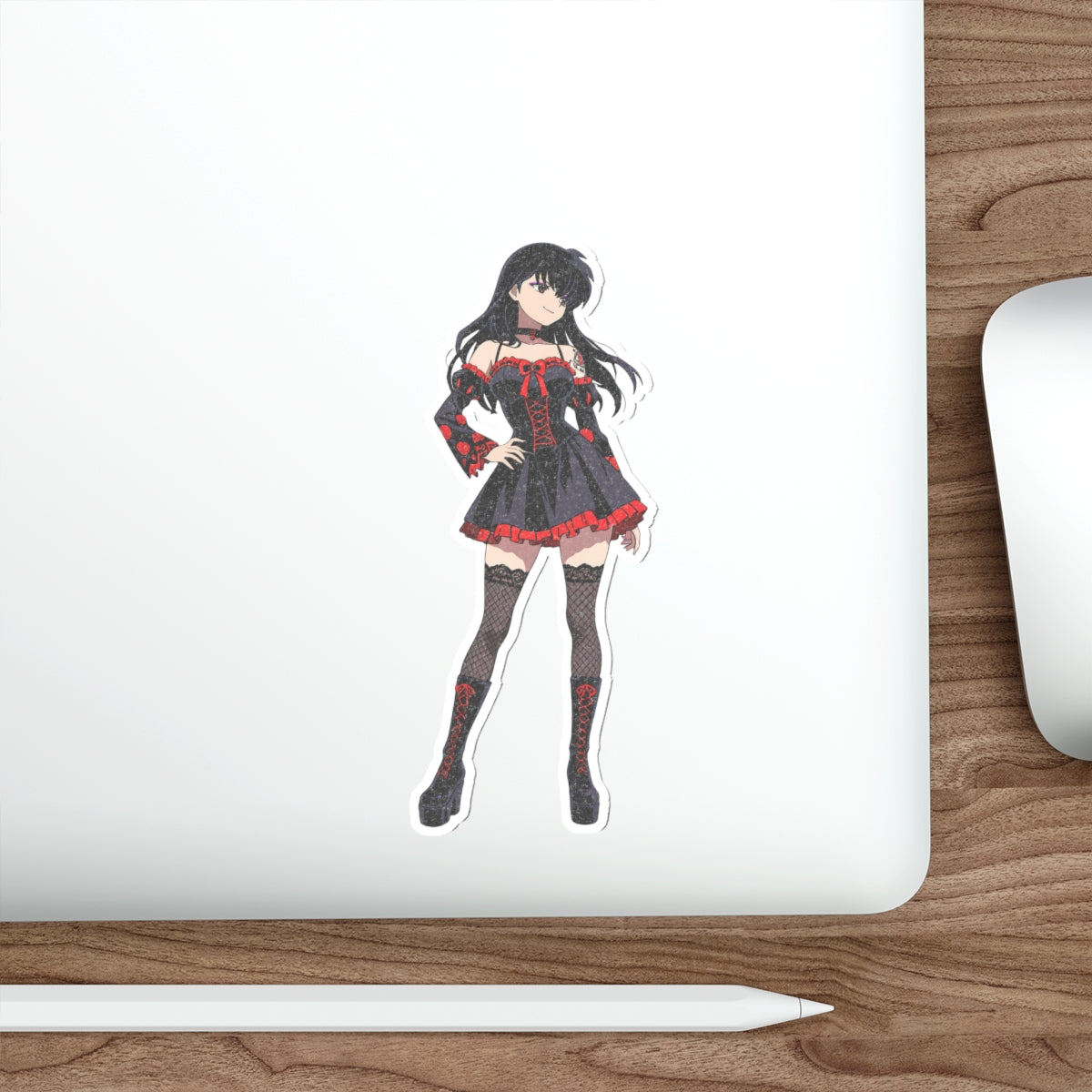 Kagome Inuyasha Gothic Anime Vinyl Sticker | Dark Pinup Fan Art Die Cut
