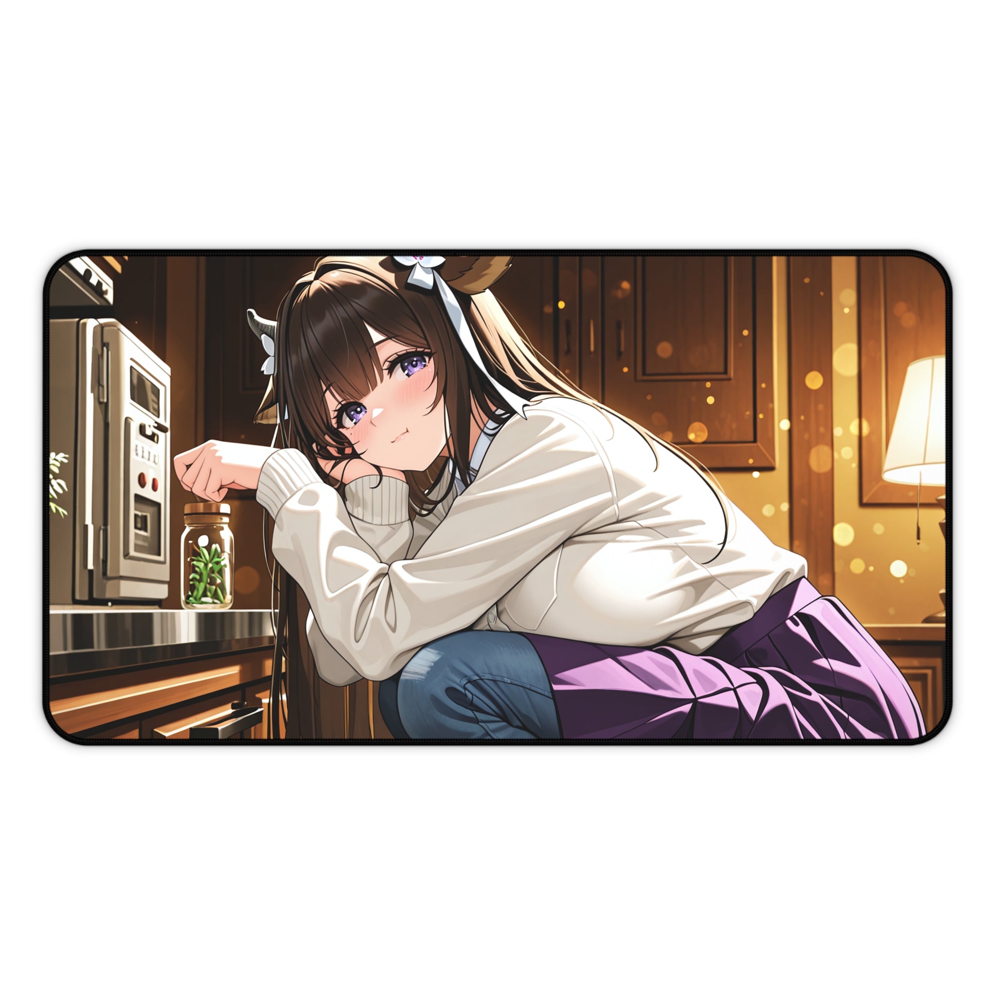 Kashino Azur Lane Anime Desk Mat Soft Cute Varsity Jacket Spring Art