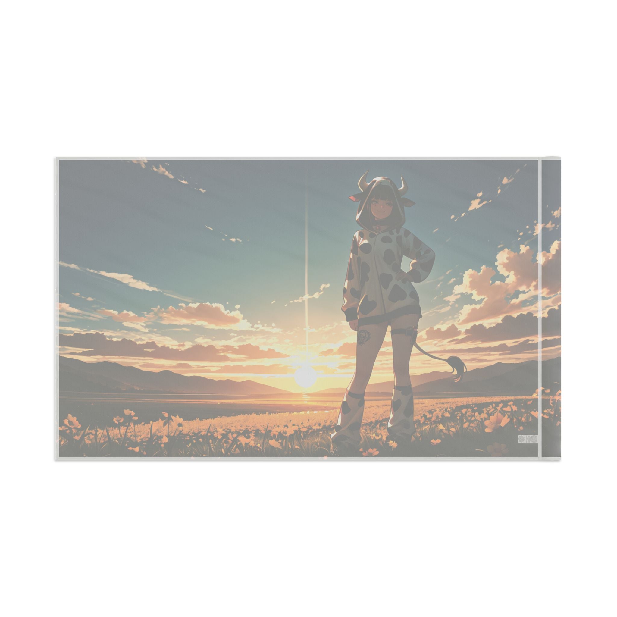 Blanc NIKKE Wall Flag Cow-Print Meadow Pinup Banner — Cow Girls Pt. 2