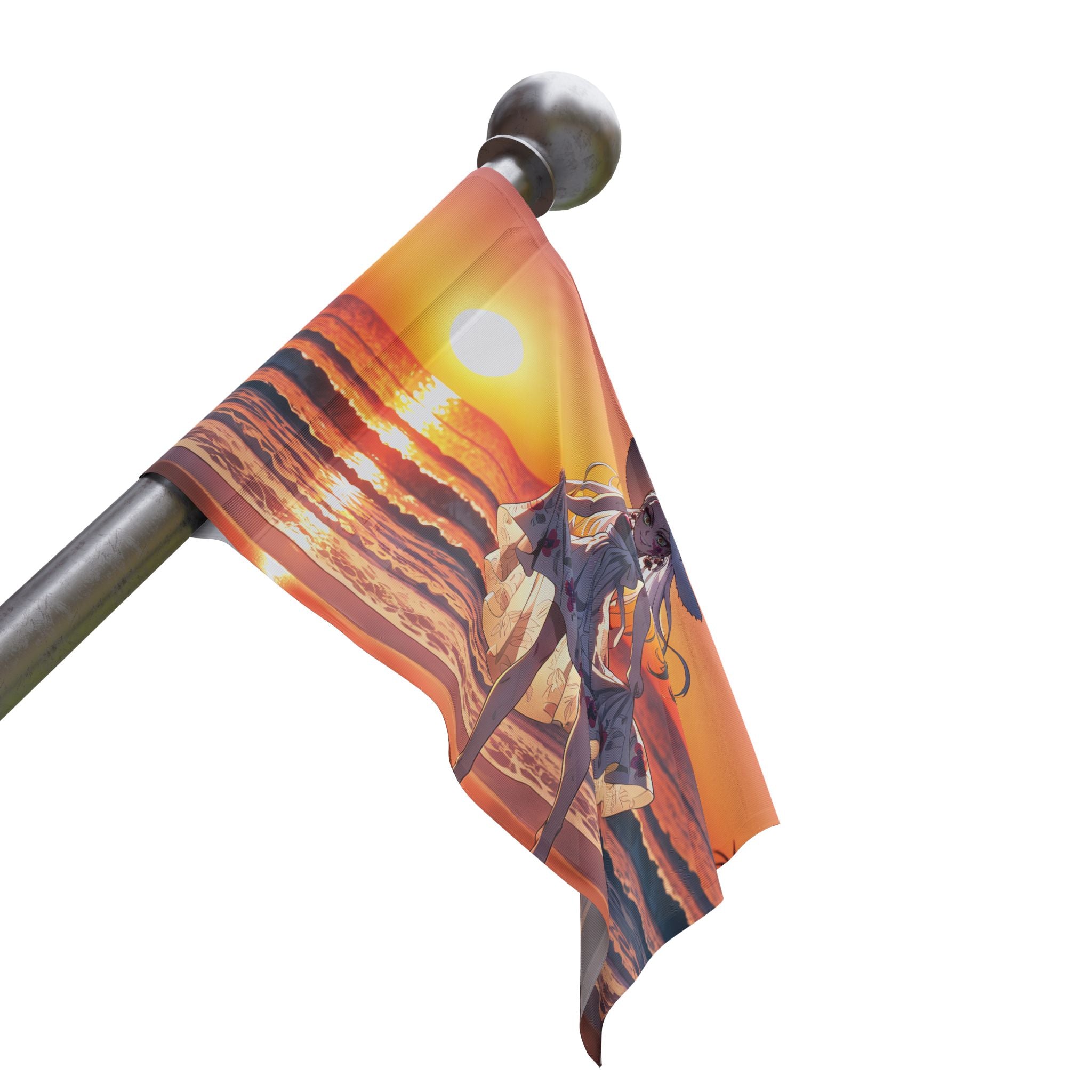 Daki Demon Slayer Wall Flag Sunset Beach Pinup Banner — Beach Babes Pt. 2