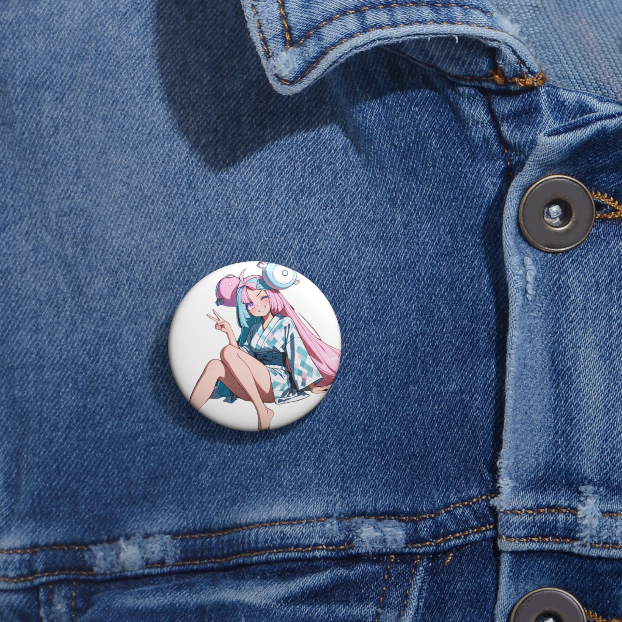 Iono Anime Pin Button Moonlit Onsen Fan Art — Onsen Pt. 2