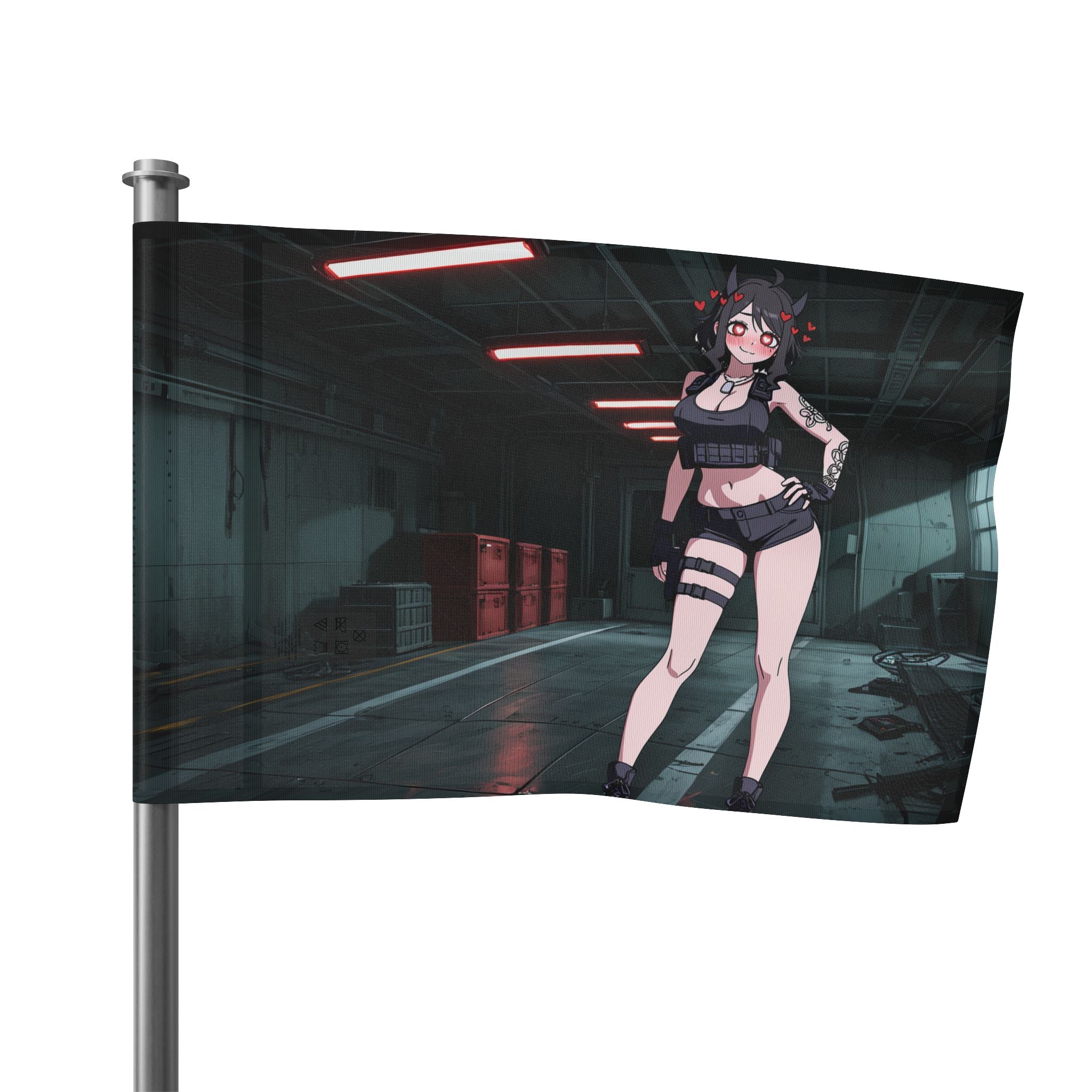 Modeus Helltaker Spicy Anime Wall Flag | Tactical Pinup Banner