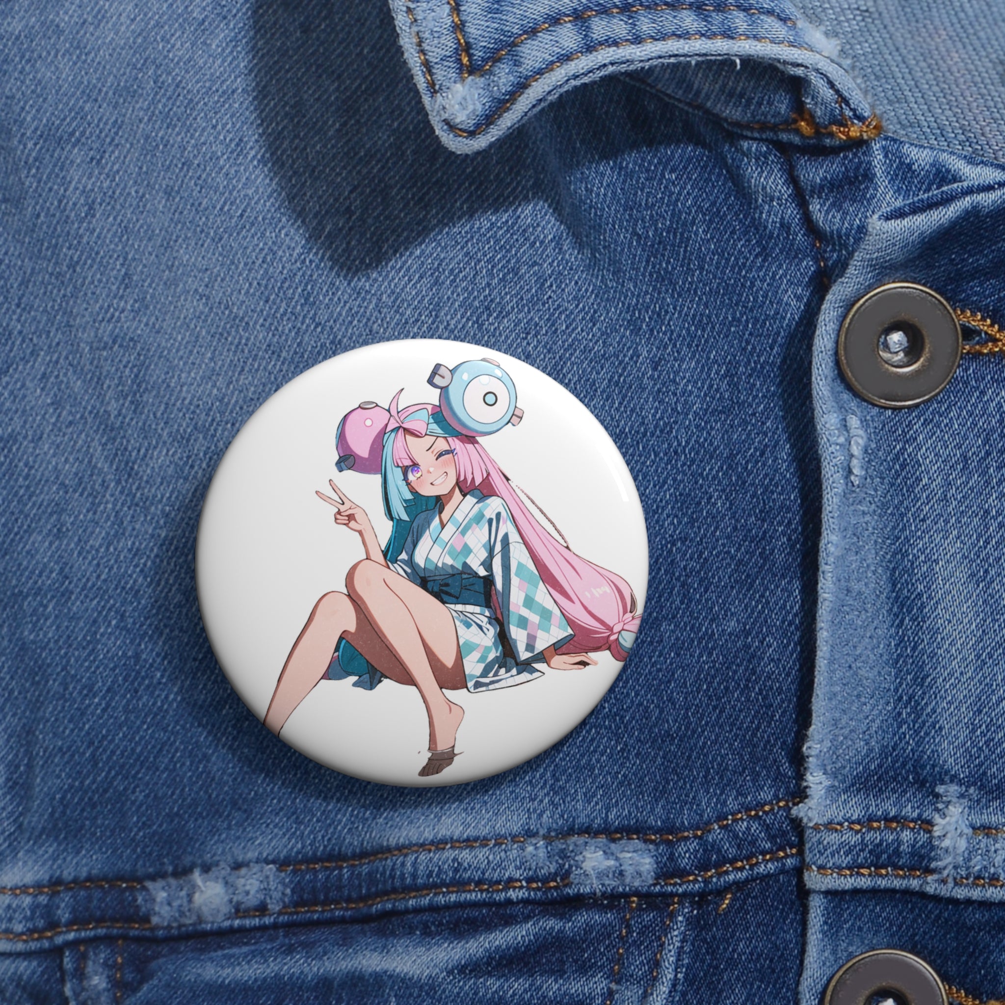 Iono Anime Pin Button Moonlit Onsen Fan Art — Onsen Pt. 2