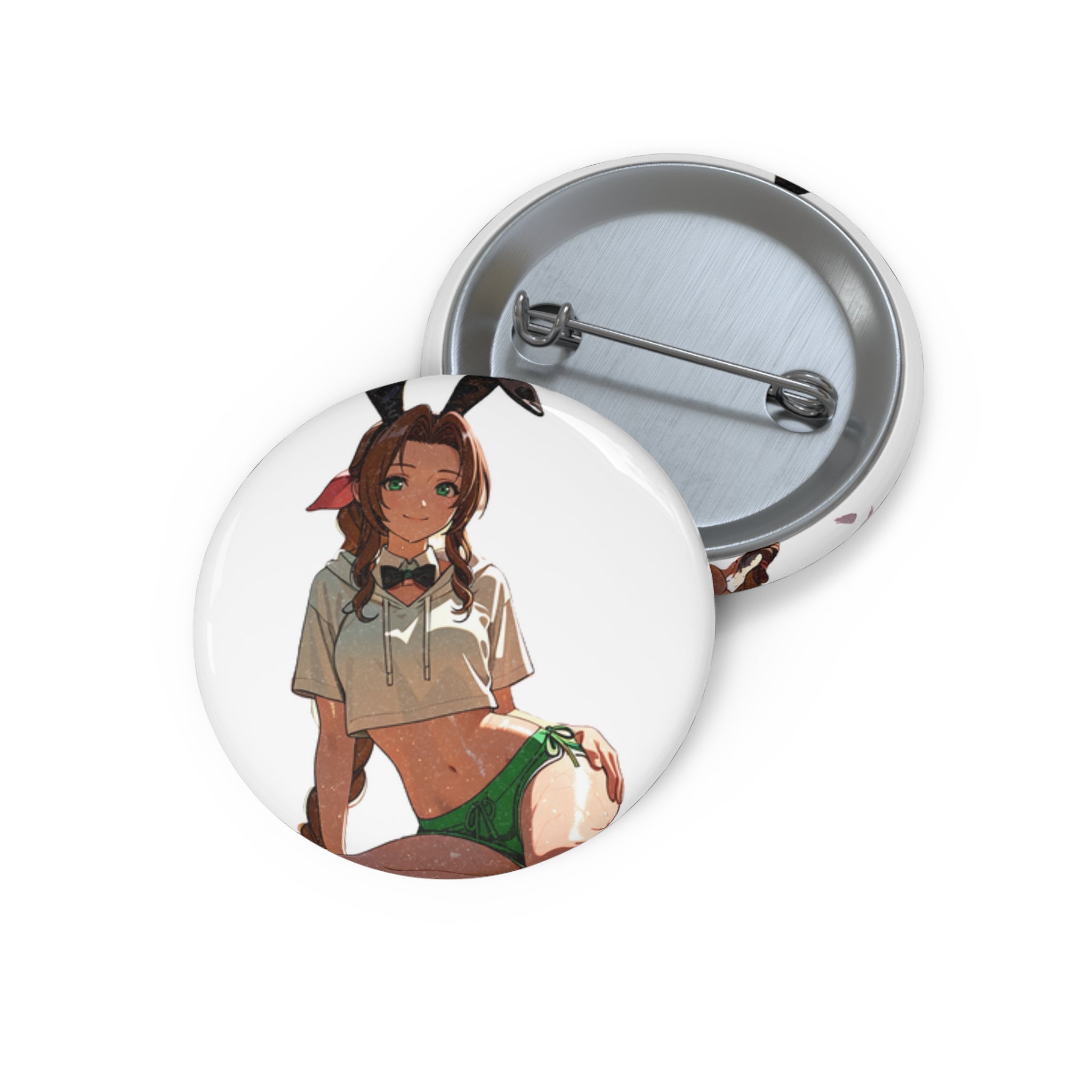 Aerith Final Fantasy VII Anime Pin Button | Bunny Girls Pt. 8