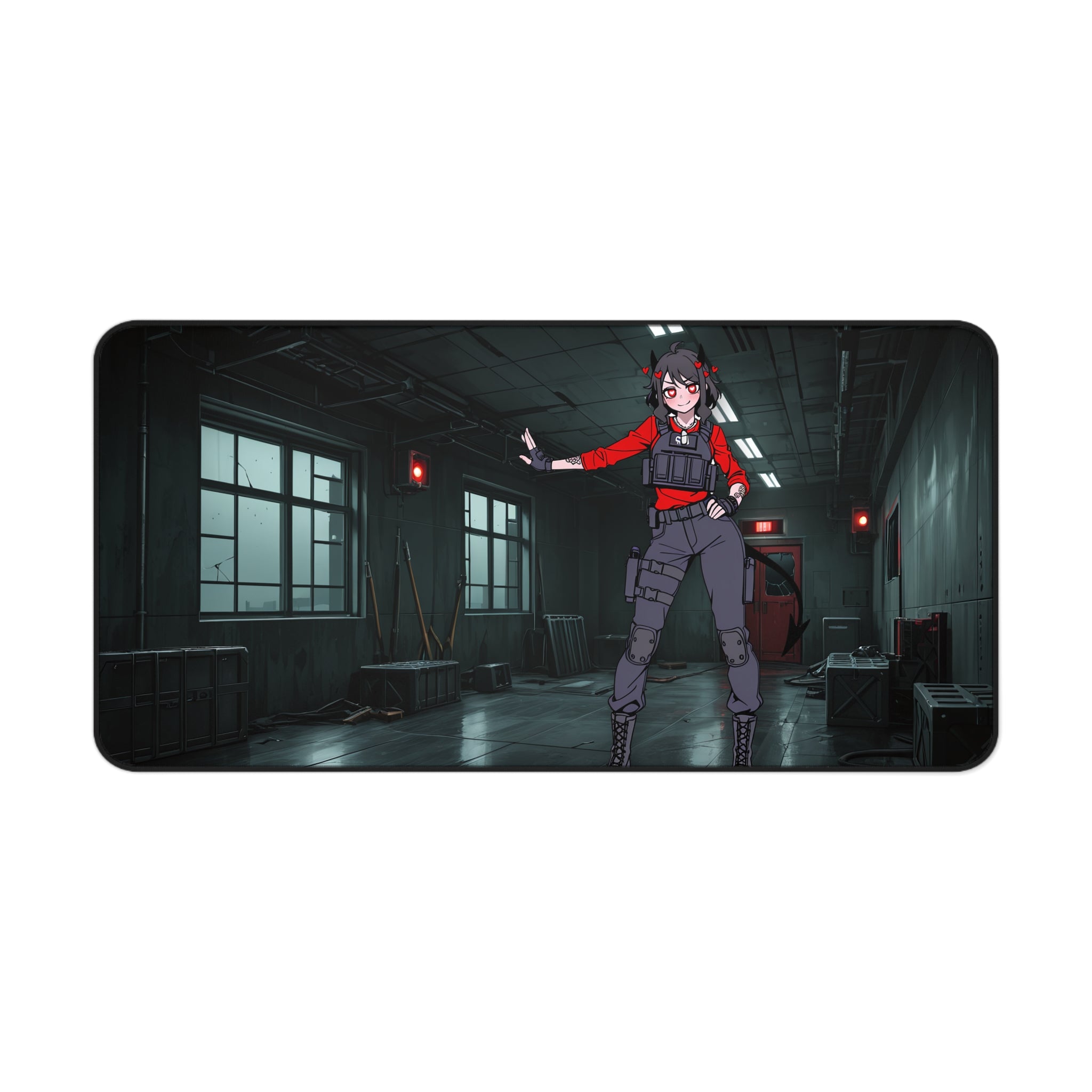 Modeus Helltaker Desk Mat | Tactical Anime Pinup Fan Art — Tactical Girls Pt. 1