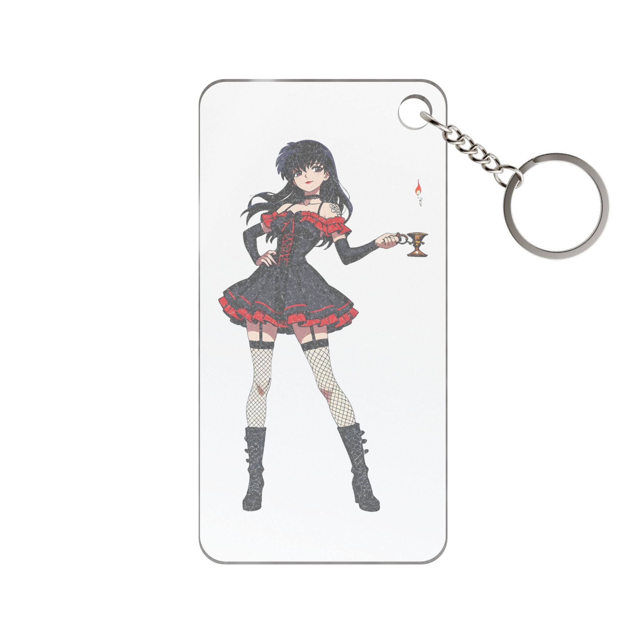 Kagome Inuyasha Spicy Gothic Anime Keychain | Dark Pinup Fan Art Charm