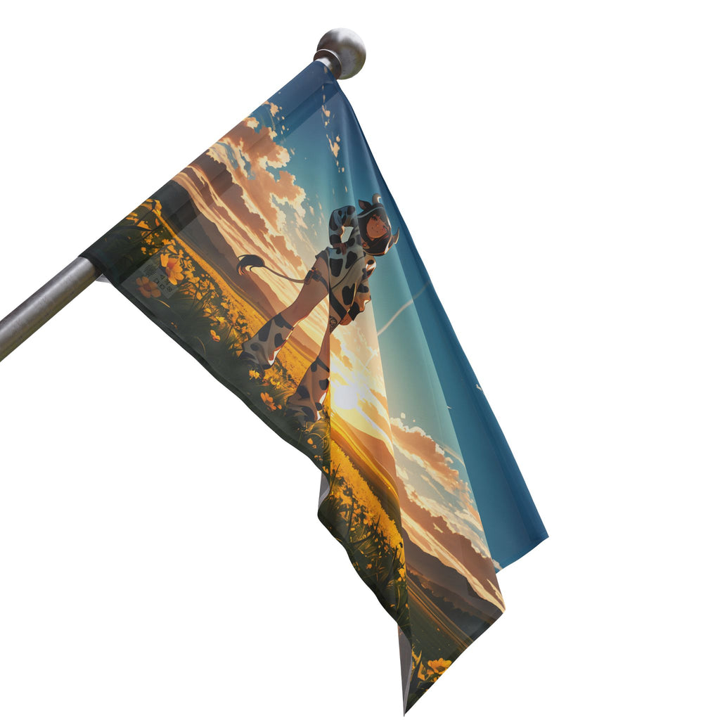 Blanc NIKKE Wall Flag Cow-Print Meadow Pinup Banner — Cow Girls Pt. 2