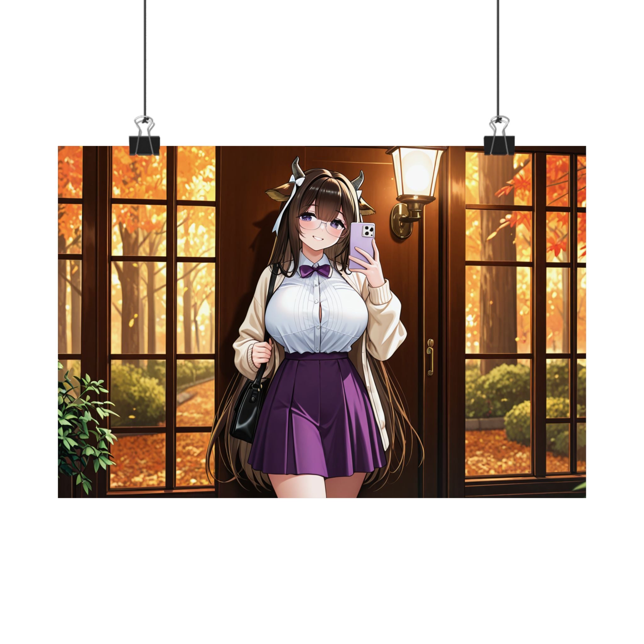Kashino Azur Lane Anime Poster | Soft Cute Librarian Wall Art Print