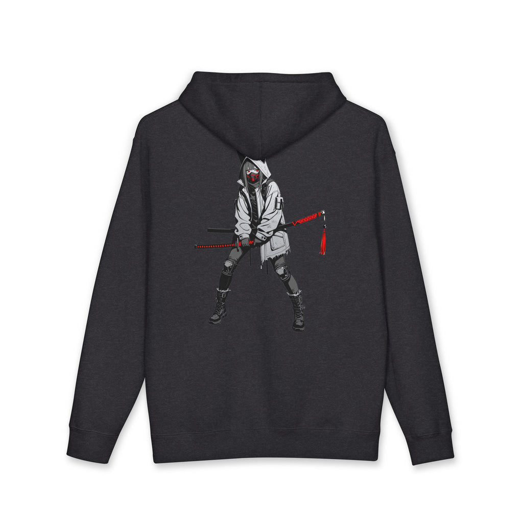 Anime Streetwear Hoodie Kitsune Ronin Back Graphic Pullover