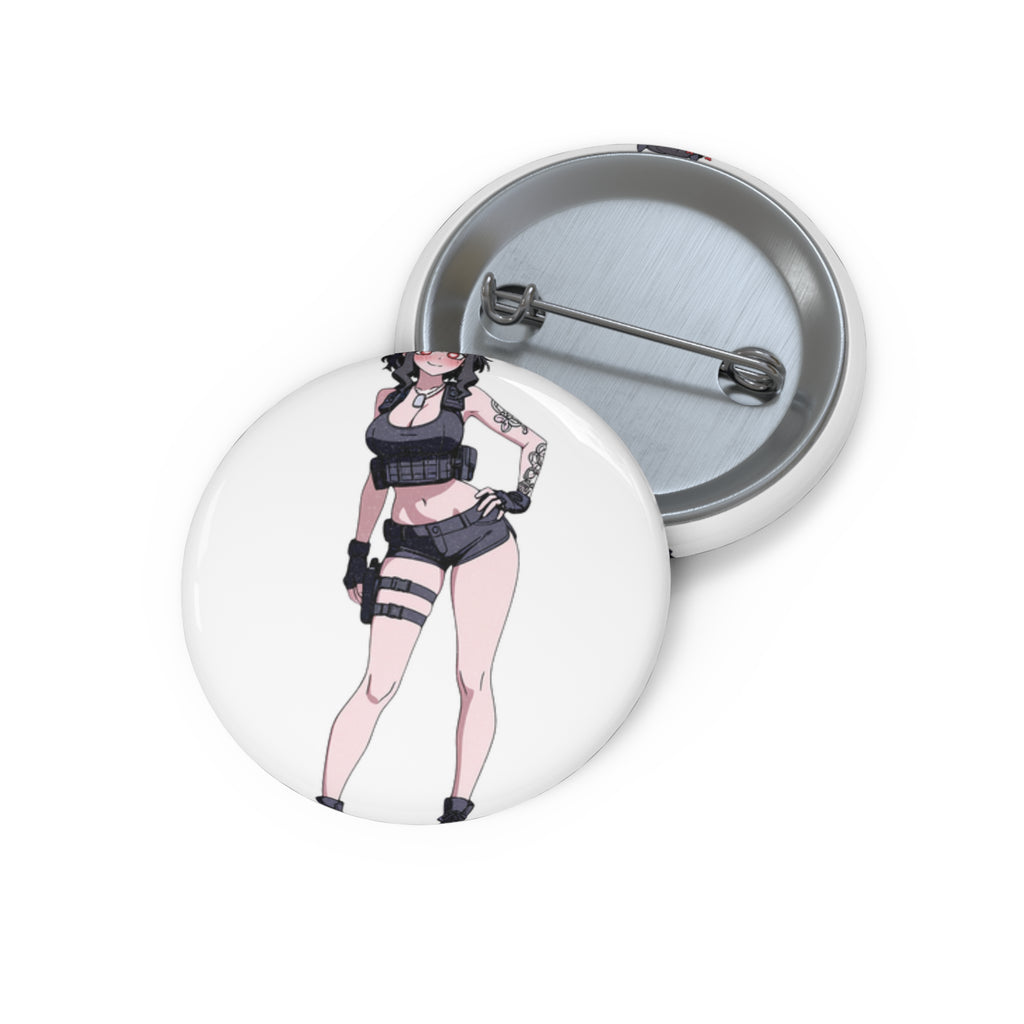 Modeus Helltaker Spicy Anime Pin Button | Tactical Pinup Fan Art