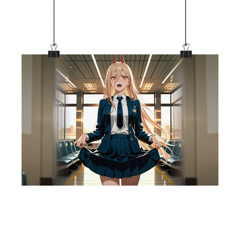 Power Chainsaw Man Flight Attendant Anime Poster | Bunny Girls Pt. 7