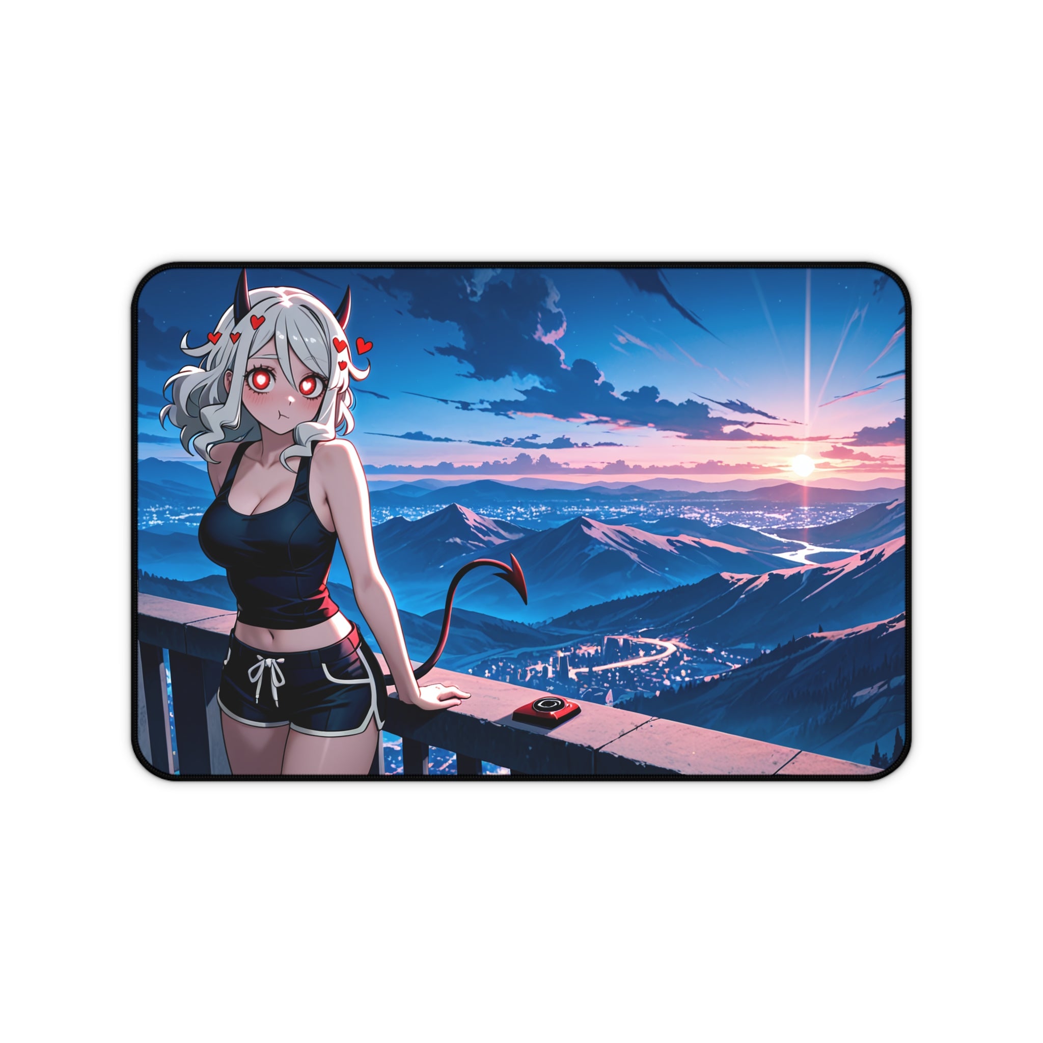 Modeus Helltaker Anime Desk Mat | Pinup Fan Art XL Gaming Mouse Pad