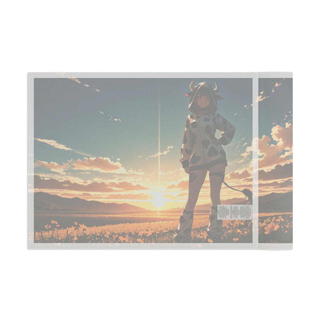 Blanc NIKKE Wall Flag Cow-Print Meadow Pinup Banner — Cow Girls Pt. 2