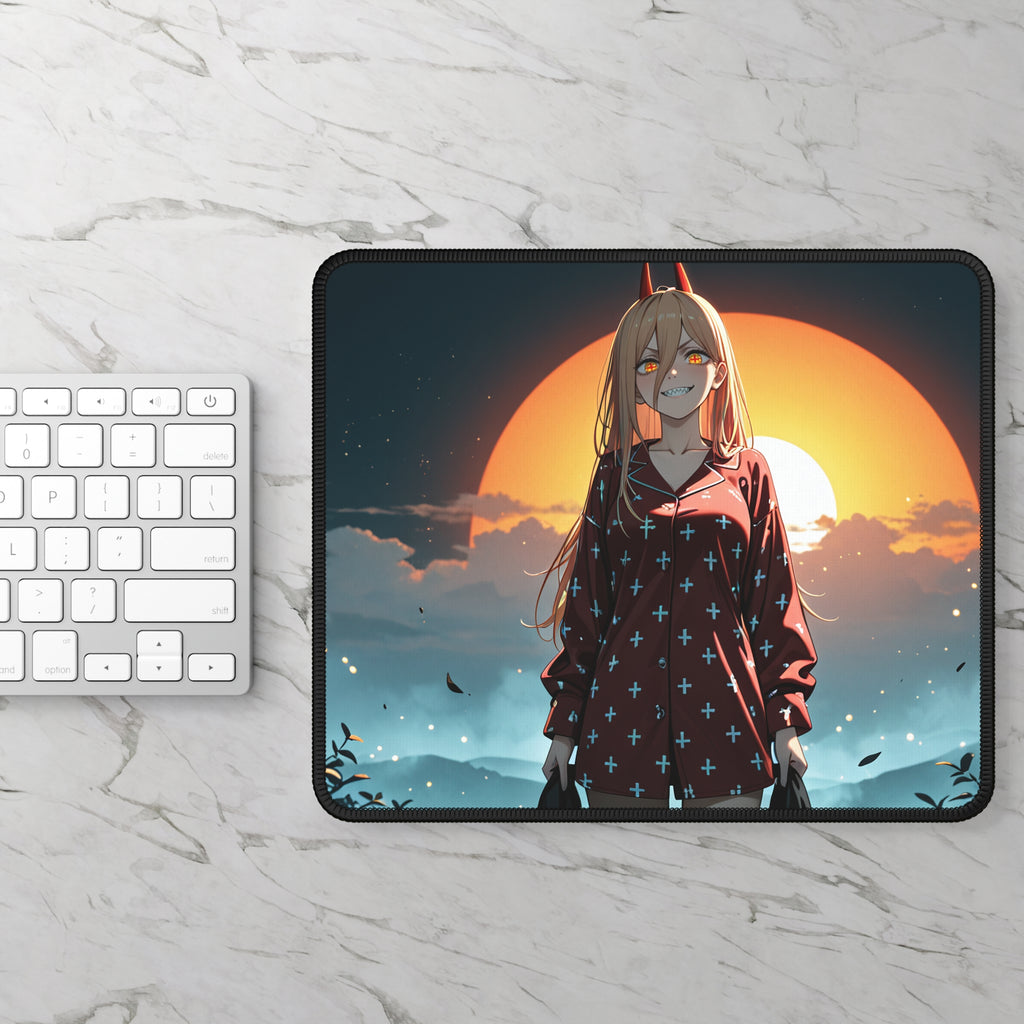 Power Chainsaw Man Anime Mouse Pad | Pinup Fan Art Gaming Desk Pad