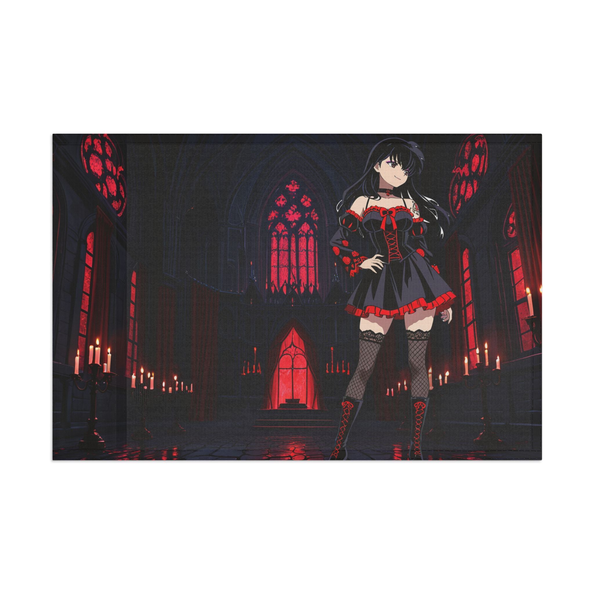 Kagome Inuyasha Gothic Anime Wall Flag | Cathedral Dark Banner