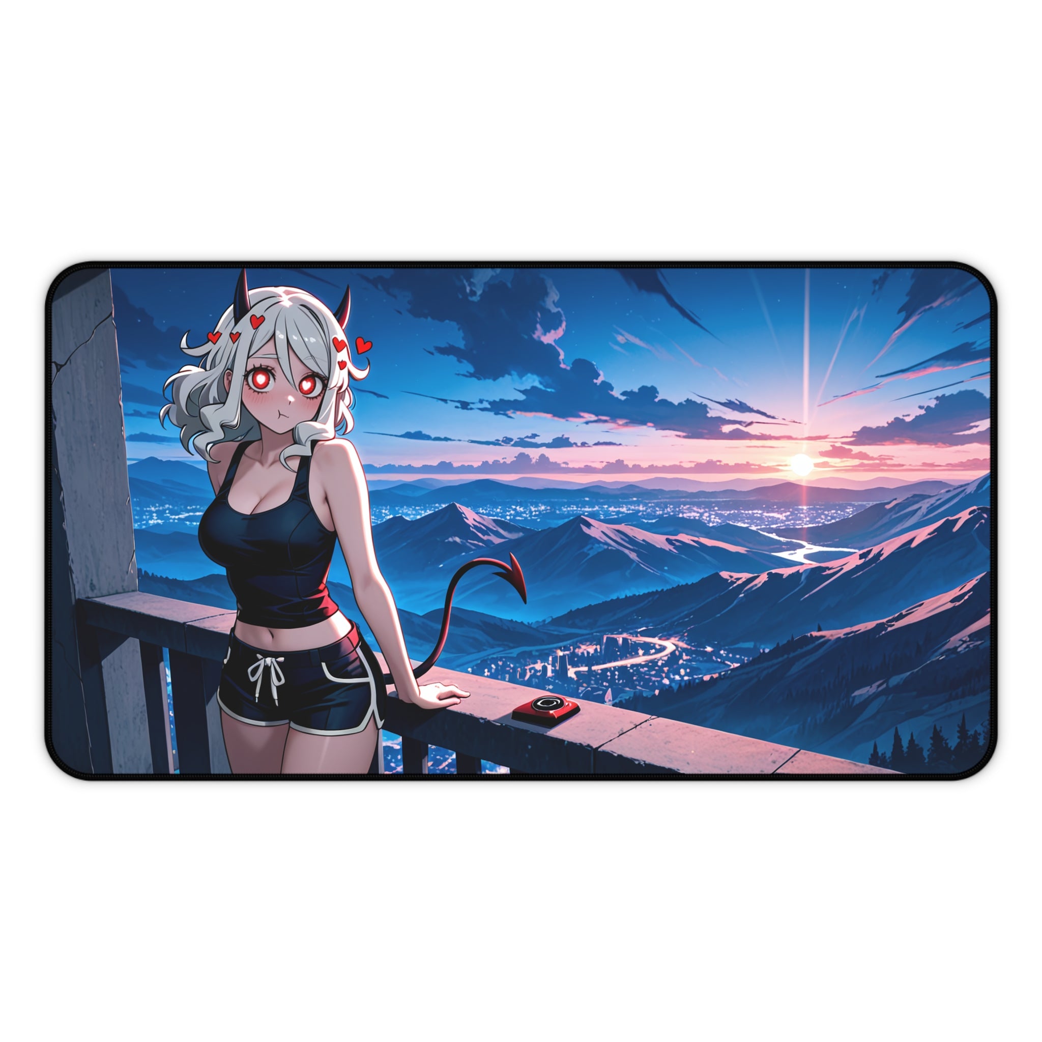 Modeus Helltaker Anime Desk Mat | Pinup Fan Art XL Gaming Mouse Pad
