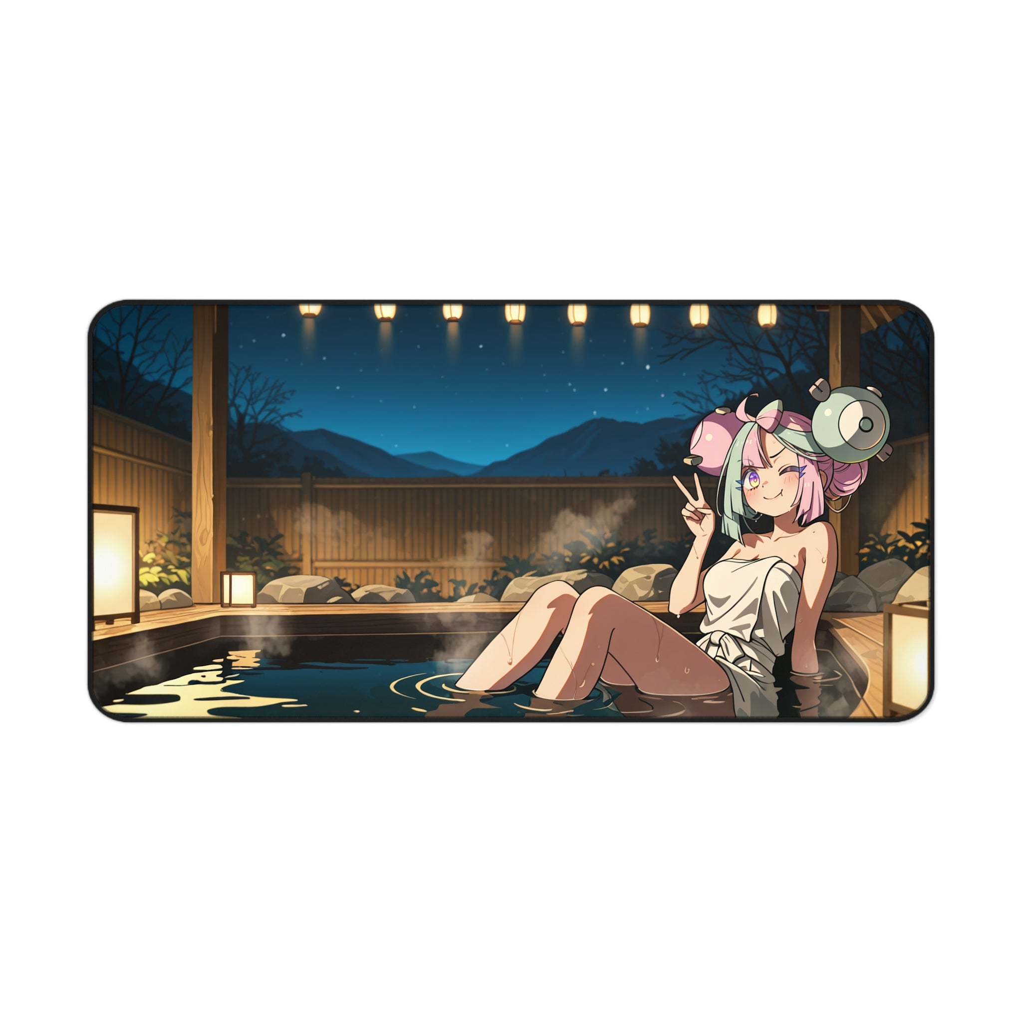 Iono Spicy Anime Desk Mat Moonlit Onsen Pinup XL Mouse Pad — Onsen Pt. 2