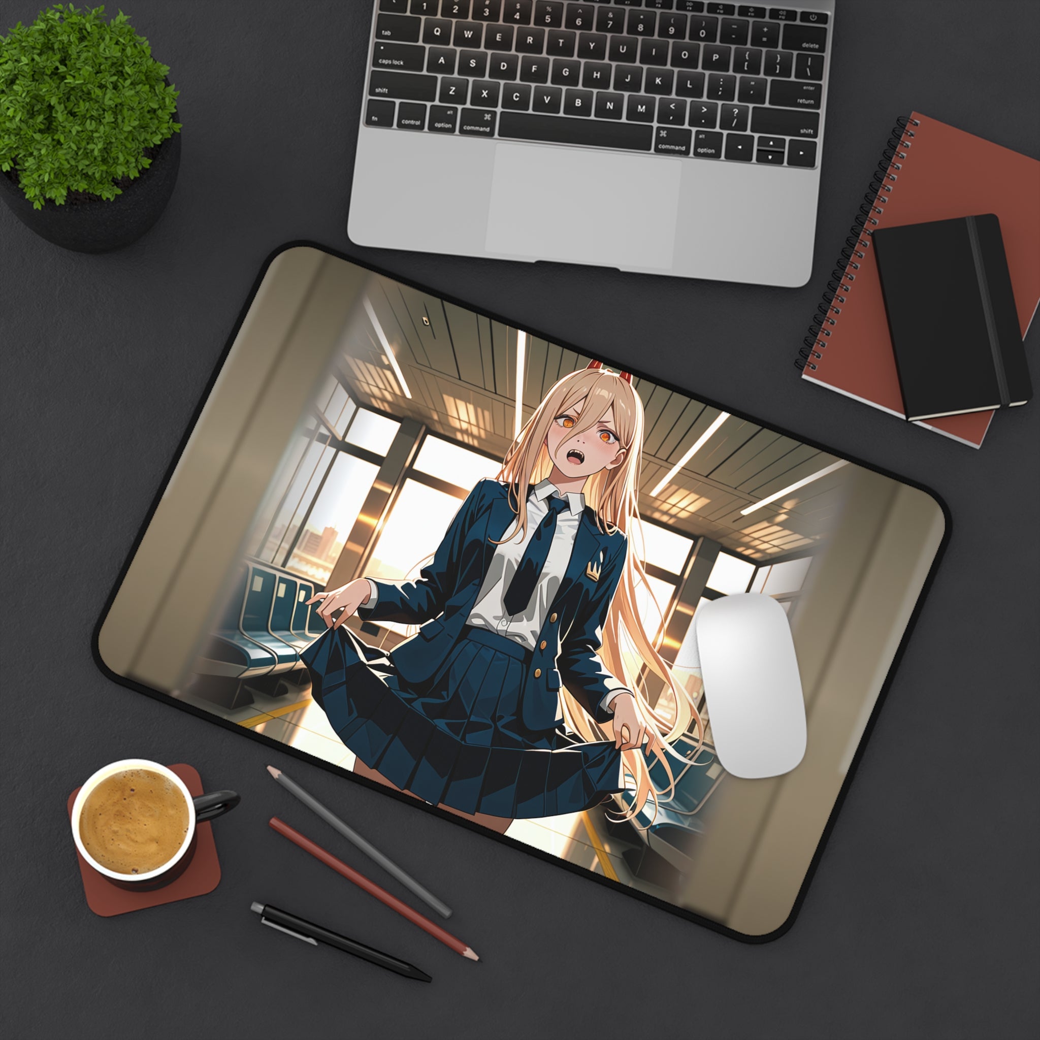 Power Chainsaw Man Flight Attendant Desk Mat | Bunny Girls Pt. 7