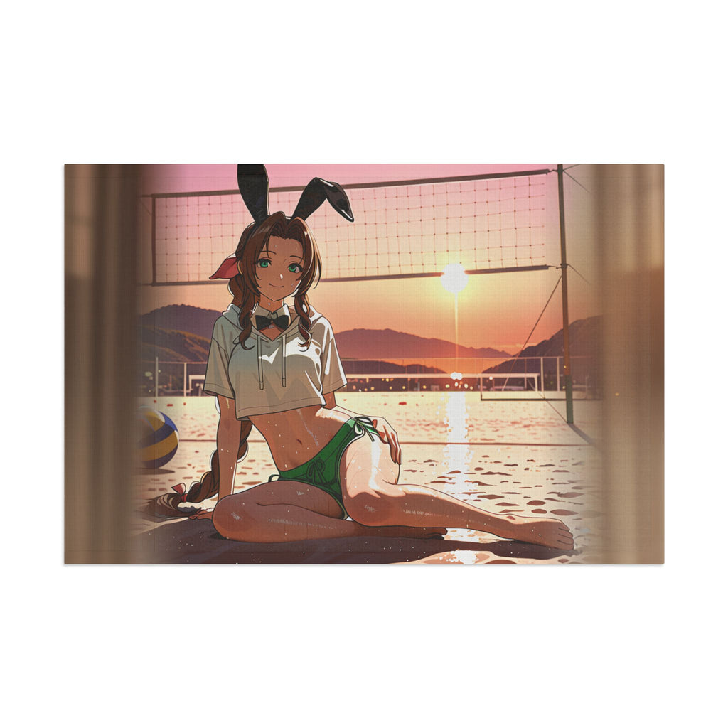 Aerith FF7 Anime Wall Flag Beach Bunny Pinup Banner — Bunny Girls Pt. 8