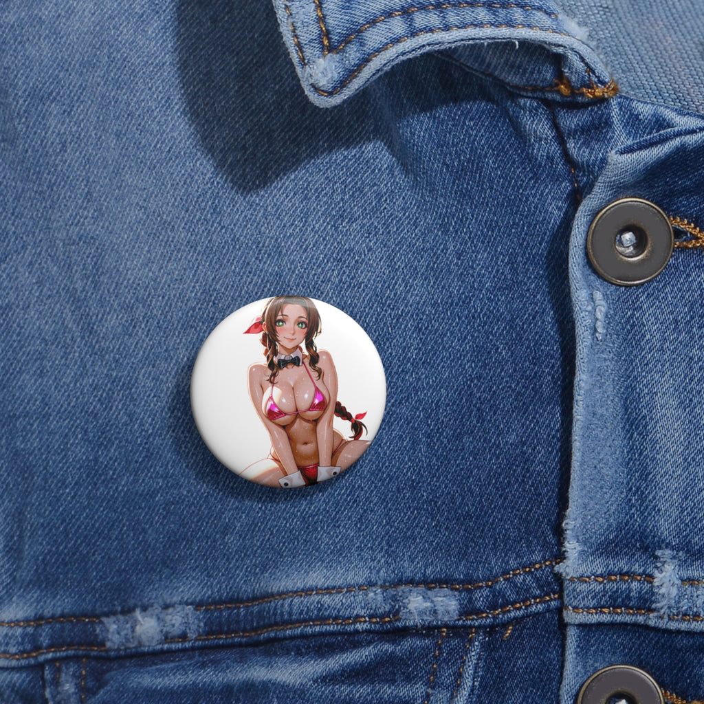 Aerith Final Fantasy VII Anime Pin Button | Bunny Girls Pt. 8 (Spicy)