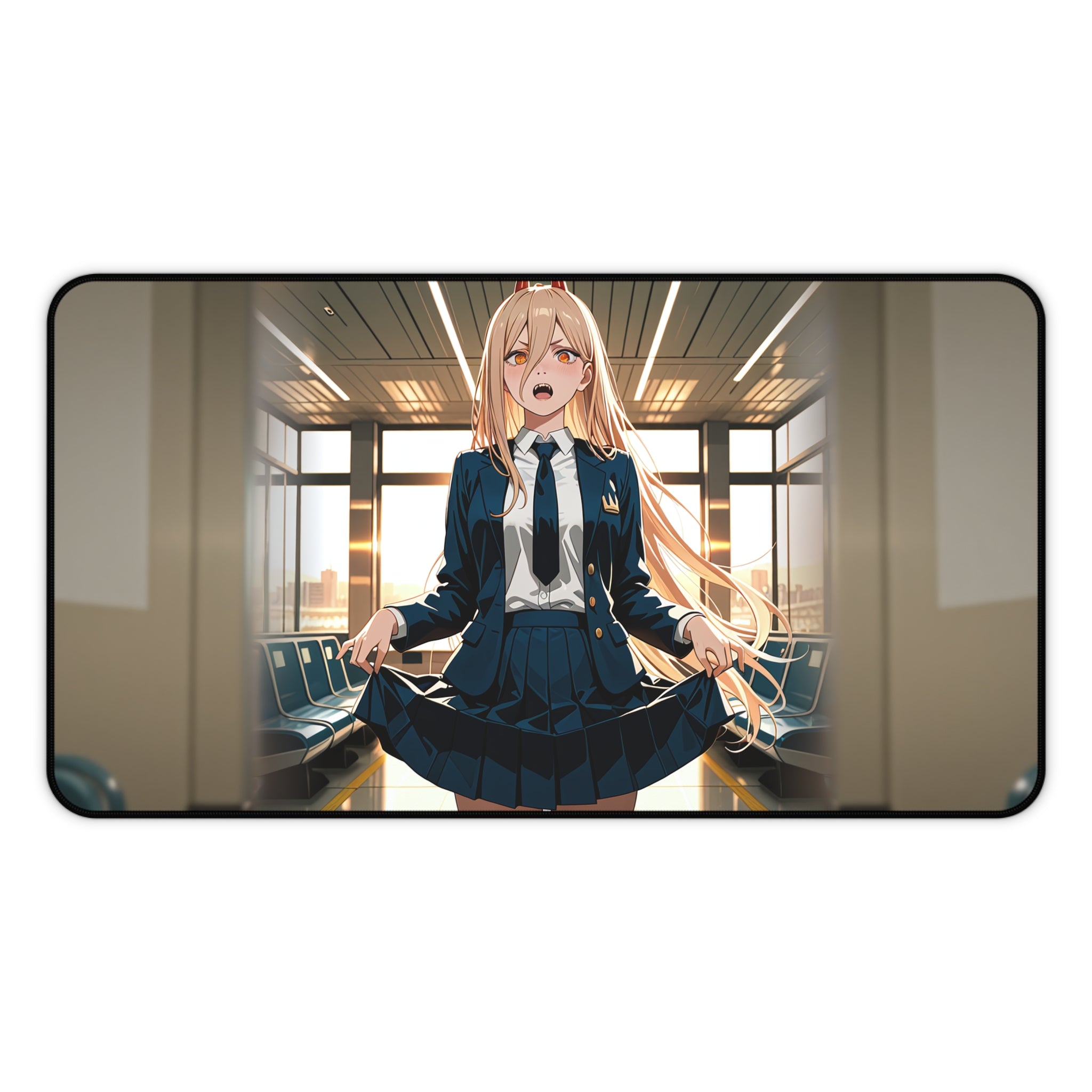 Power Chainsaw Man Flight Attendant Desk Mat | Bunny Girls Pt. 7